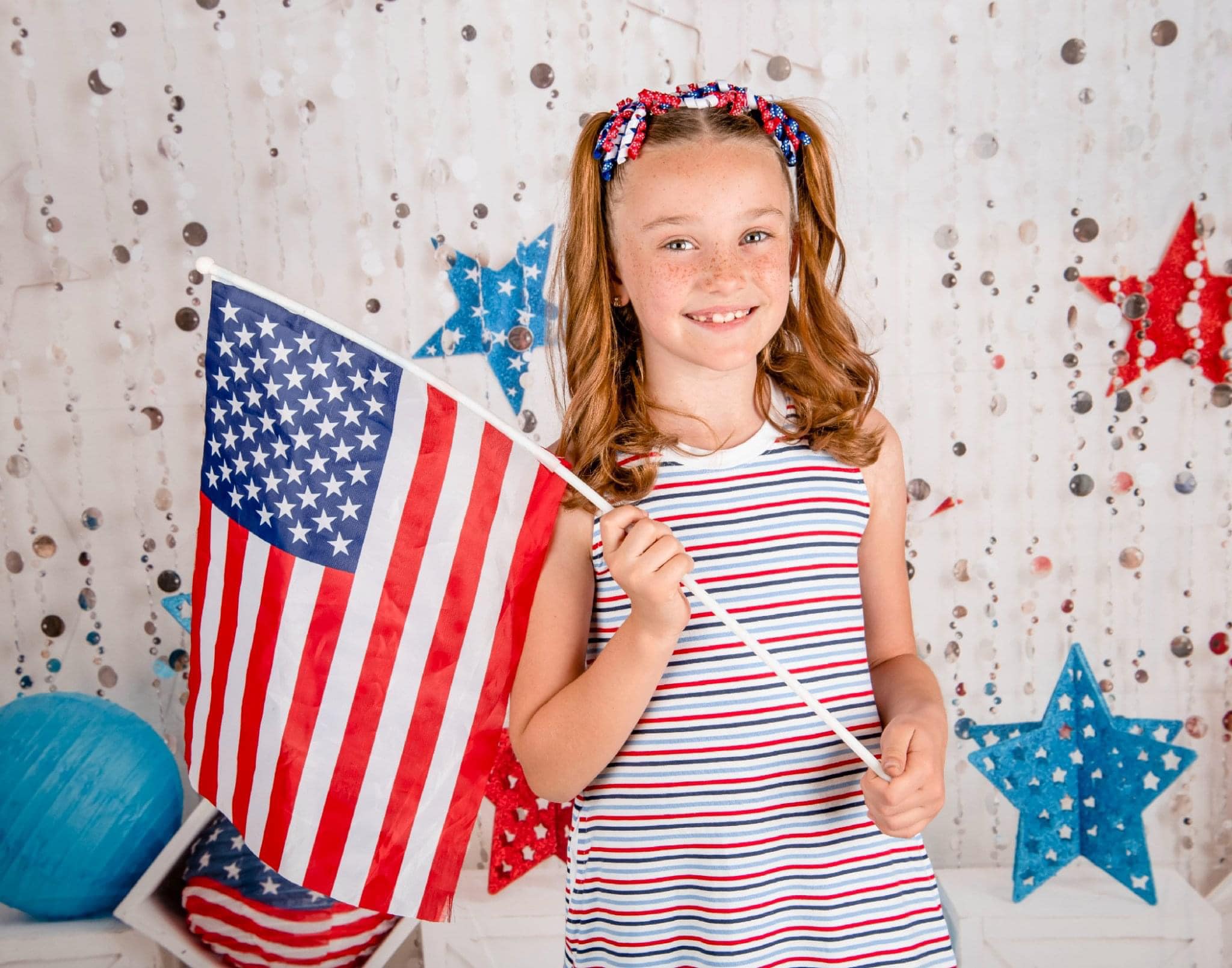 Kate 4th of July Banner Independence Day Backdrop for Photography Designed by Lisa B - Kate Backdrop AU