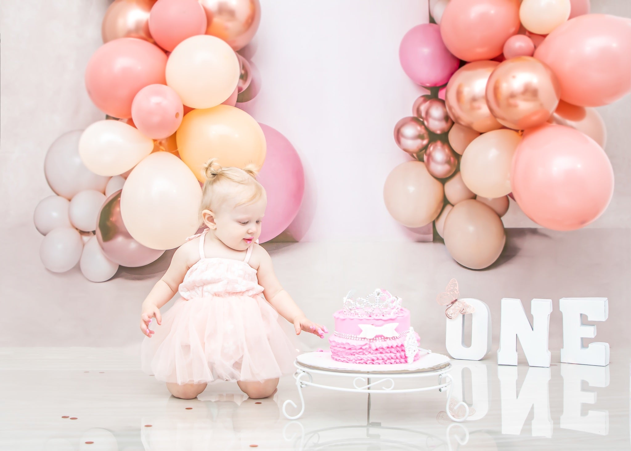 Kate Pink Balloons Backdrop Birthday Designed by Uta Mueller Photography - Kate Backdrop AU