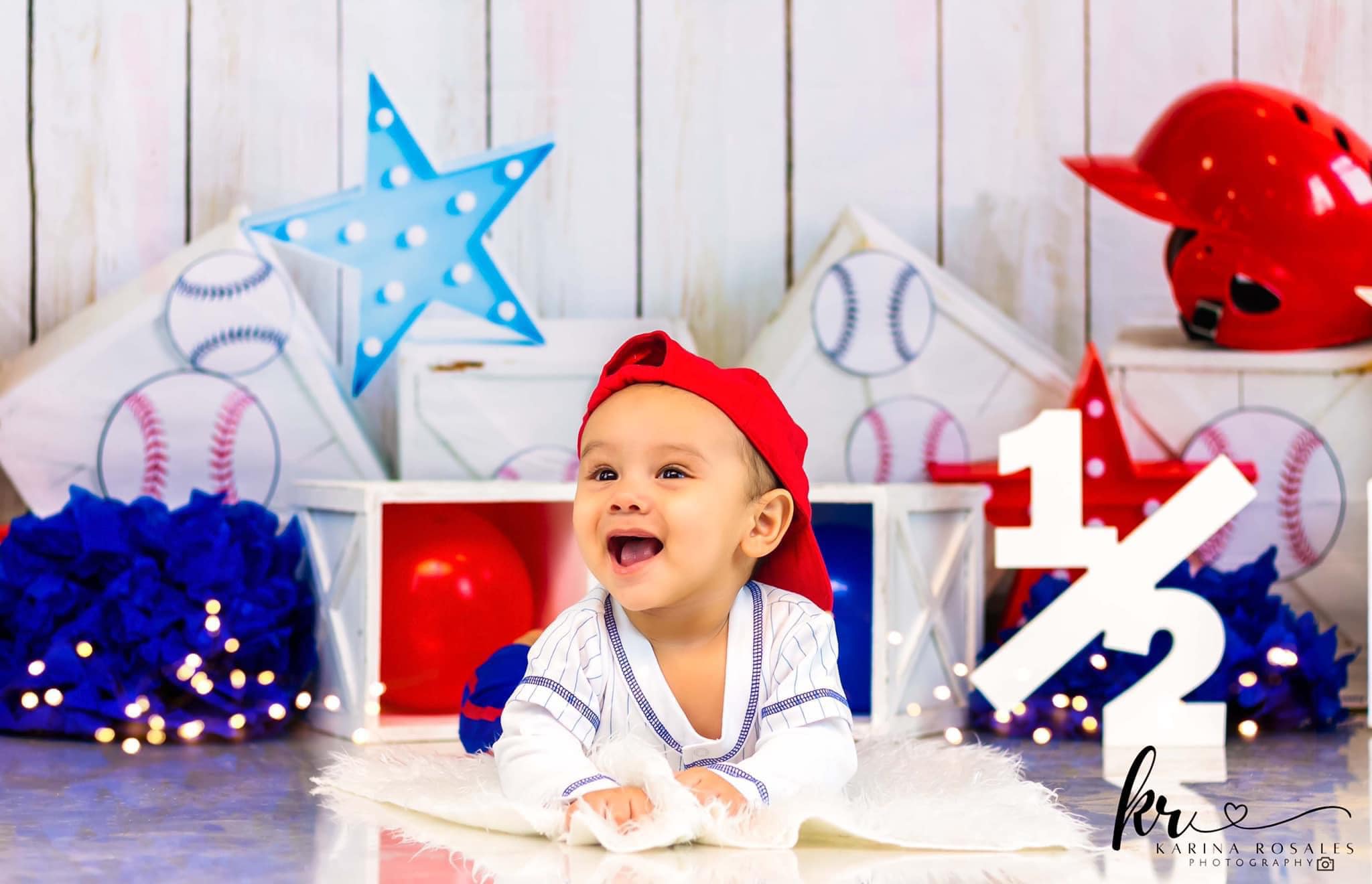 Kate Baseball Backdrop Wood Grain Designed by Emetselch - Kate Backdrop AU