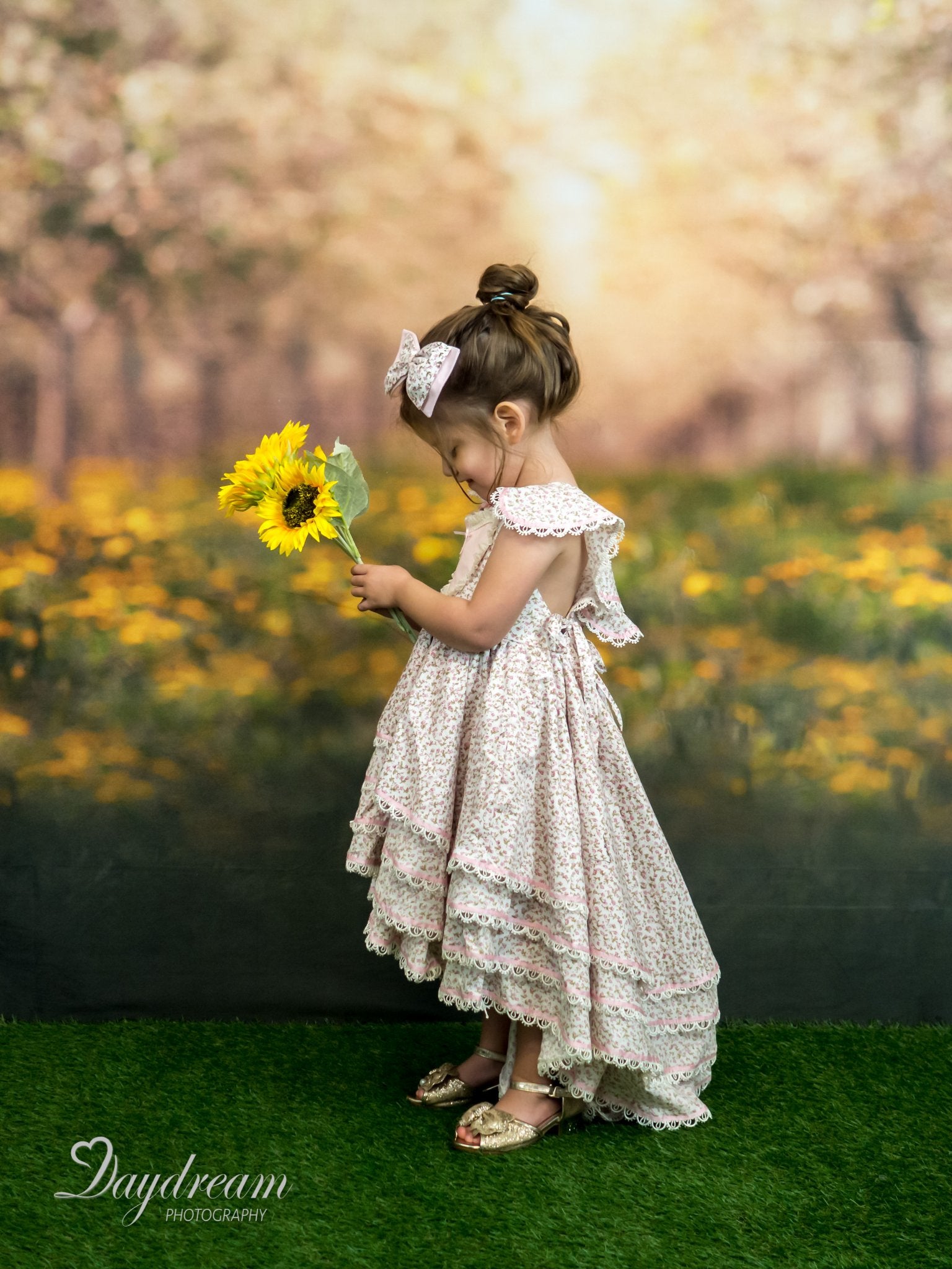 Kate Summer Orchard in Yellow Backdrop for Photography Designed by Lisa Granden - Kate Backdrop AU