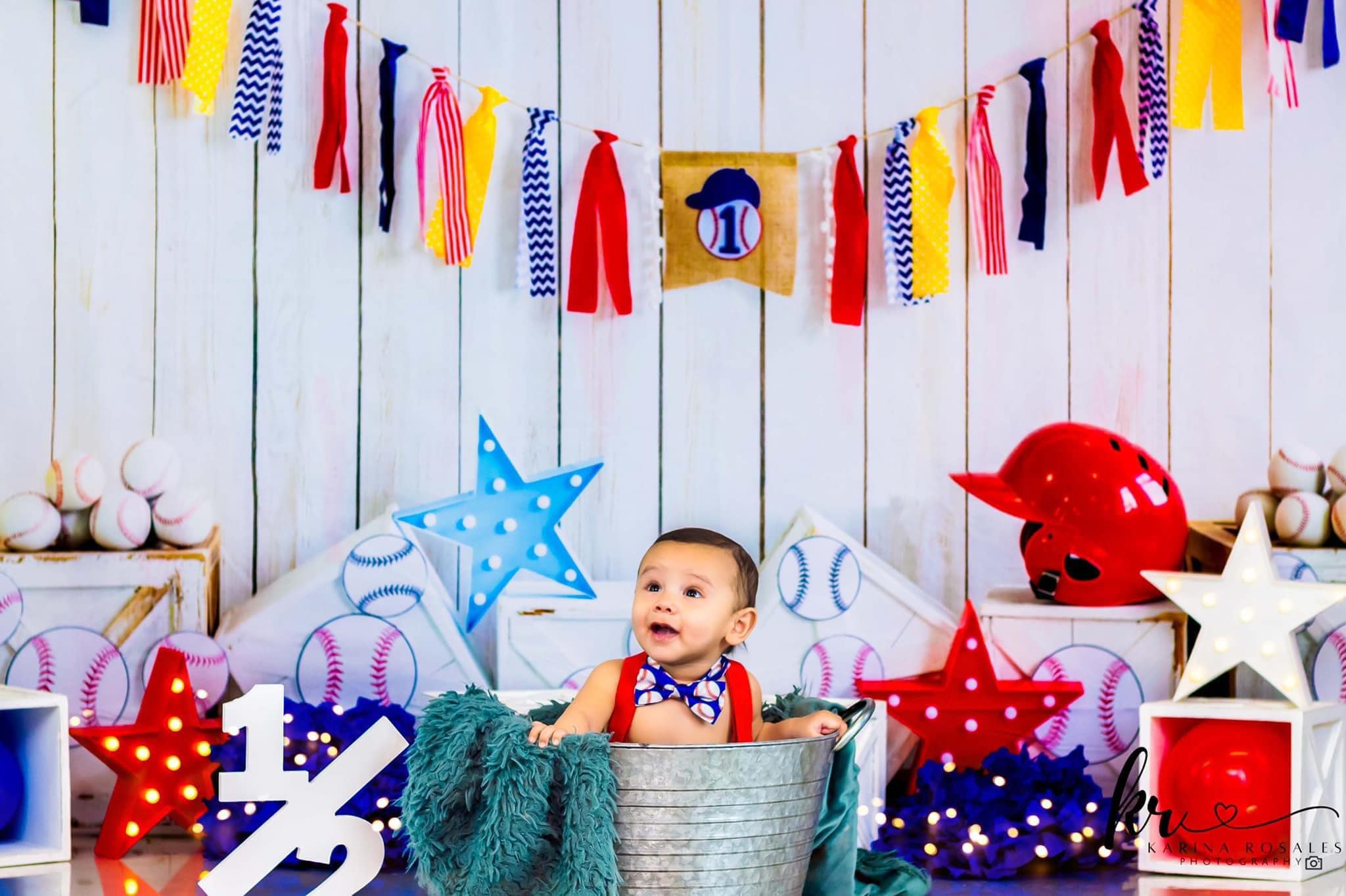 Kate Baseball Backdrop Wood Grain Designed by Emetselch - Kate Backdrop AU