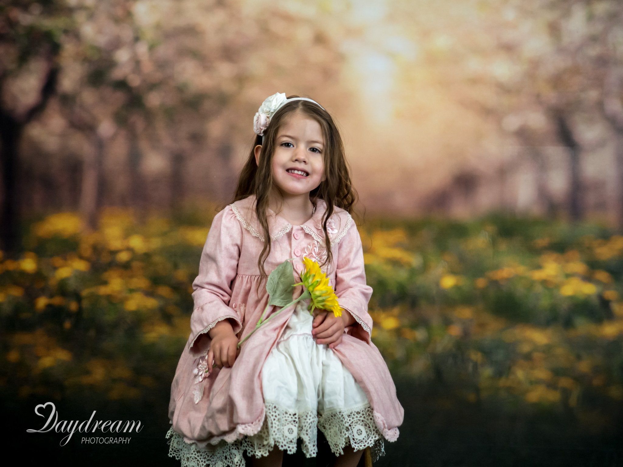Kate Summer Orchard in Yellow Backdrop for Photography Designed by Lisa Granden - Kate Backdrop AU