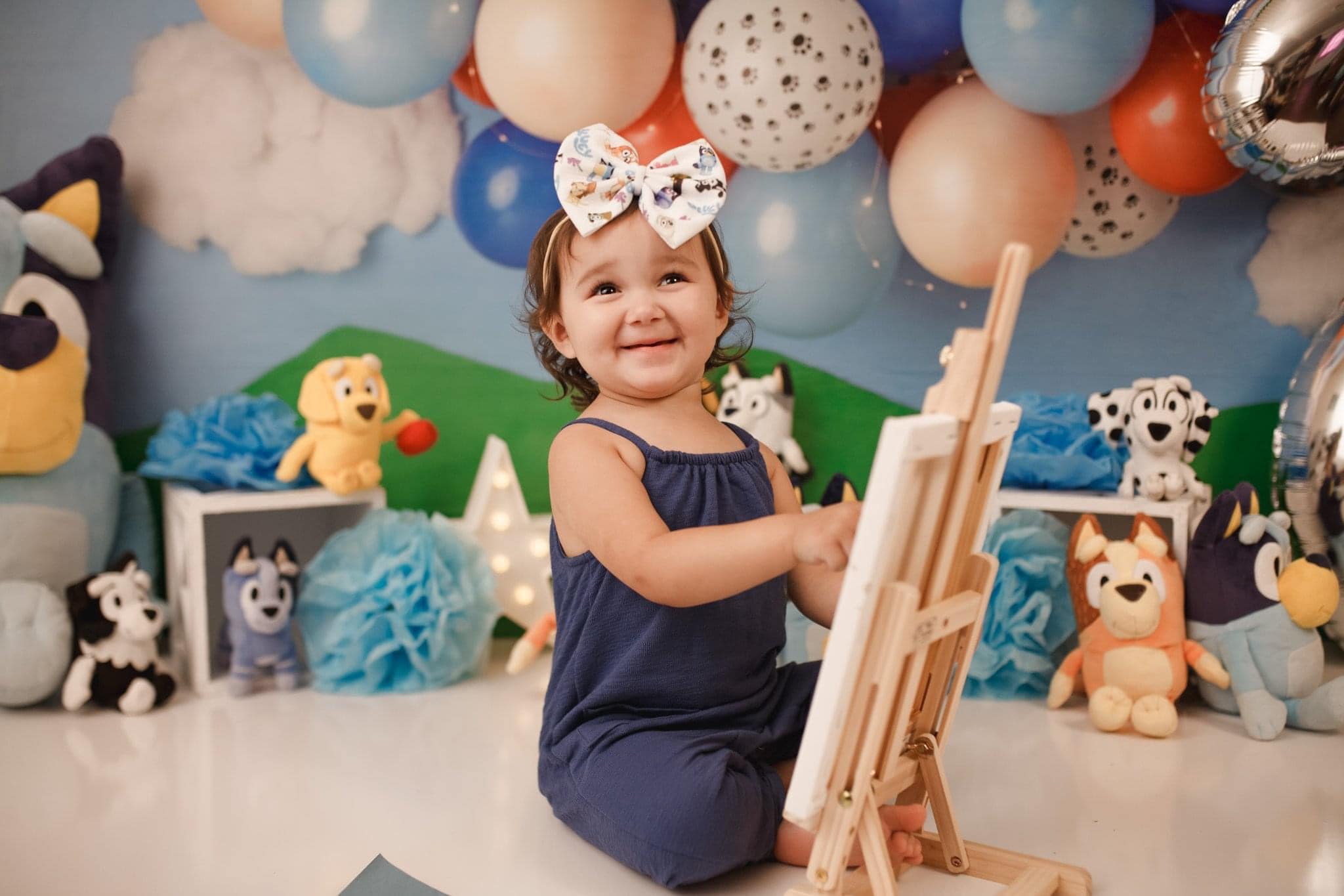 Kate Blue Dog Birthday Backdrop Designed by Mandy Ringe Photography - Kate Backdrop AU
