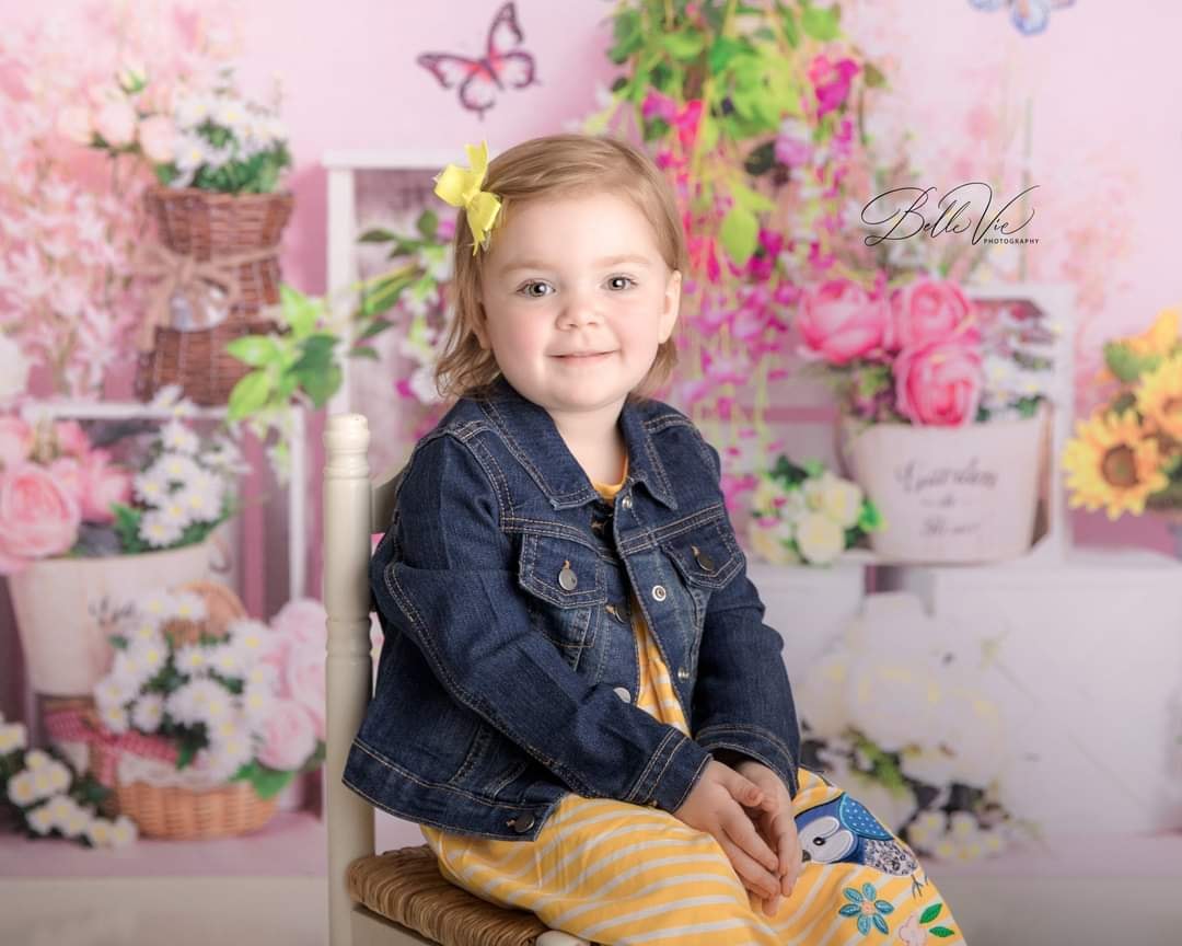 Kate Spring Flowers Butterfly Wall Backdrop Designed by Emetselch - Kate Backdrop AU