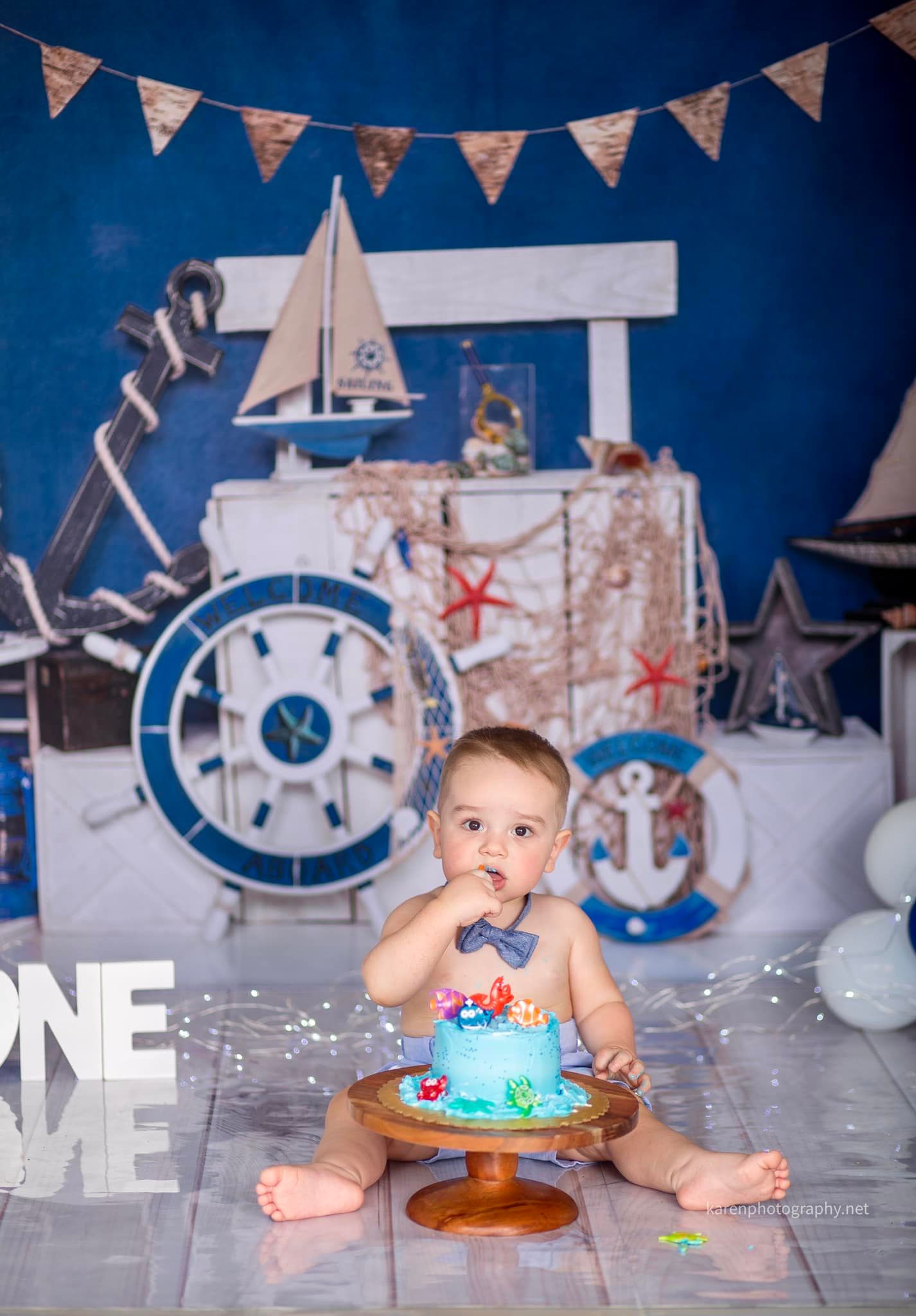 Kate Summer Sailor Sailing Blue Backdrop Designed by Emetselch - Kate Backdrop AU