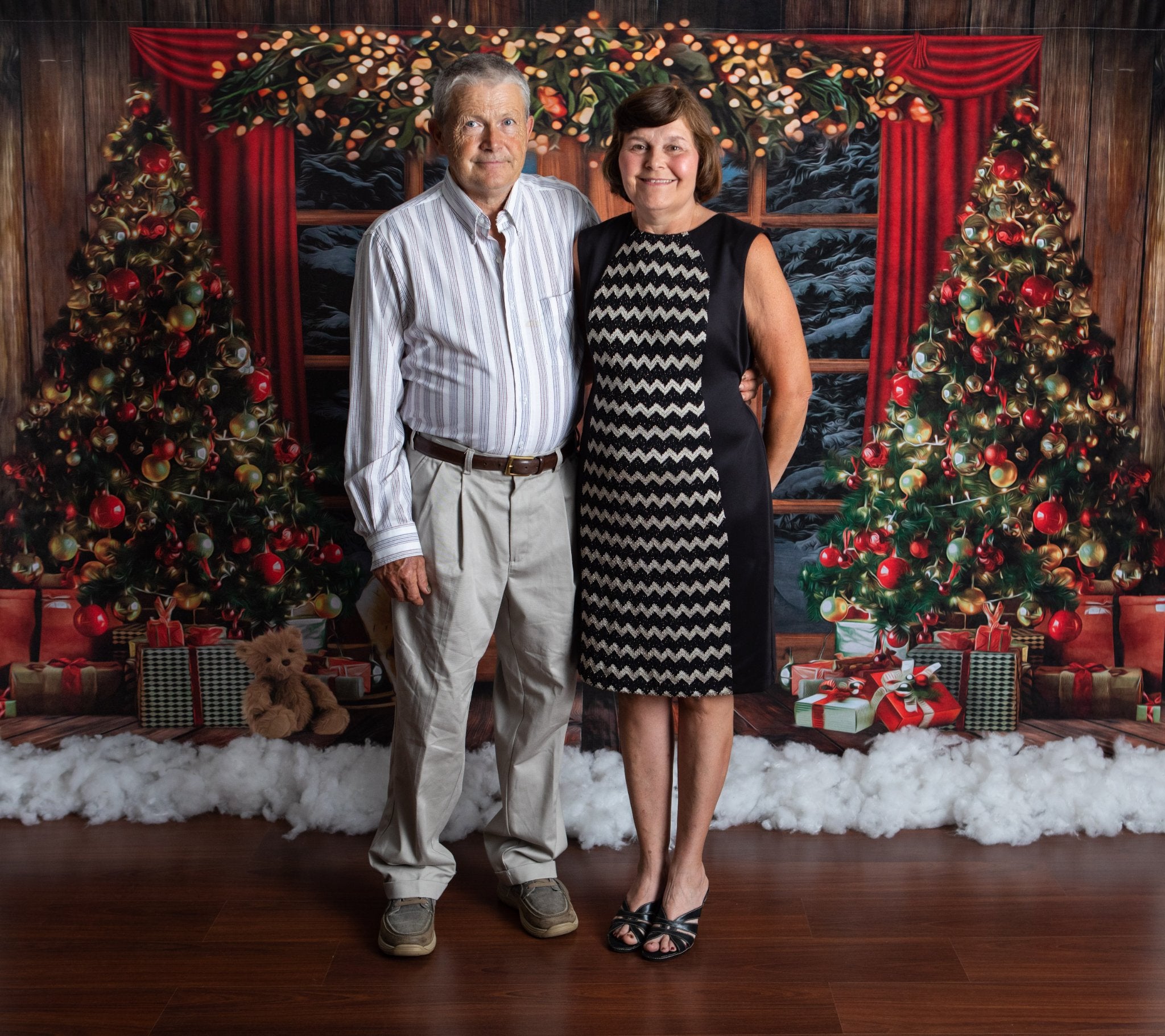 Kate Christmas Tree Backdrop Snow Outside Window for Photography - Kate Backdrop AU