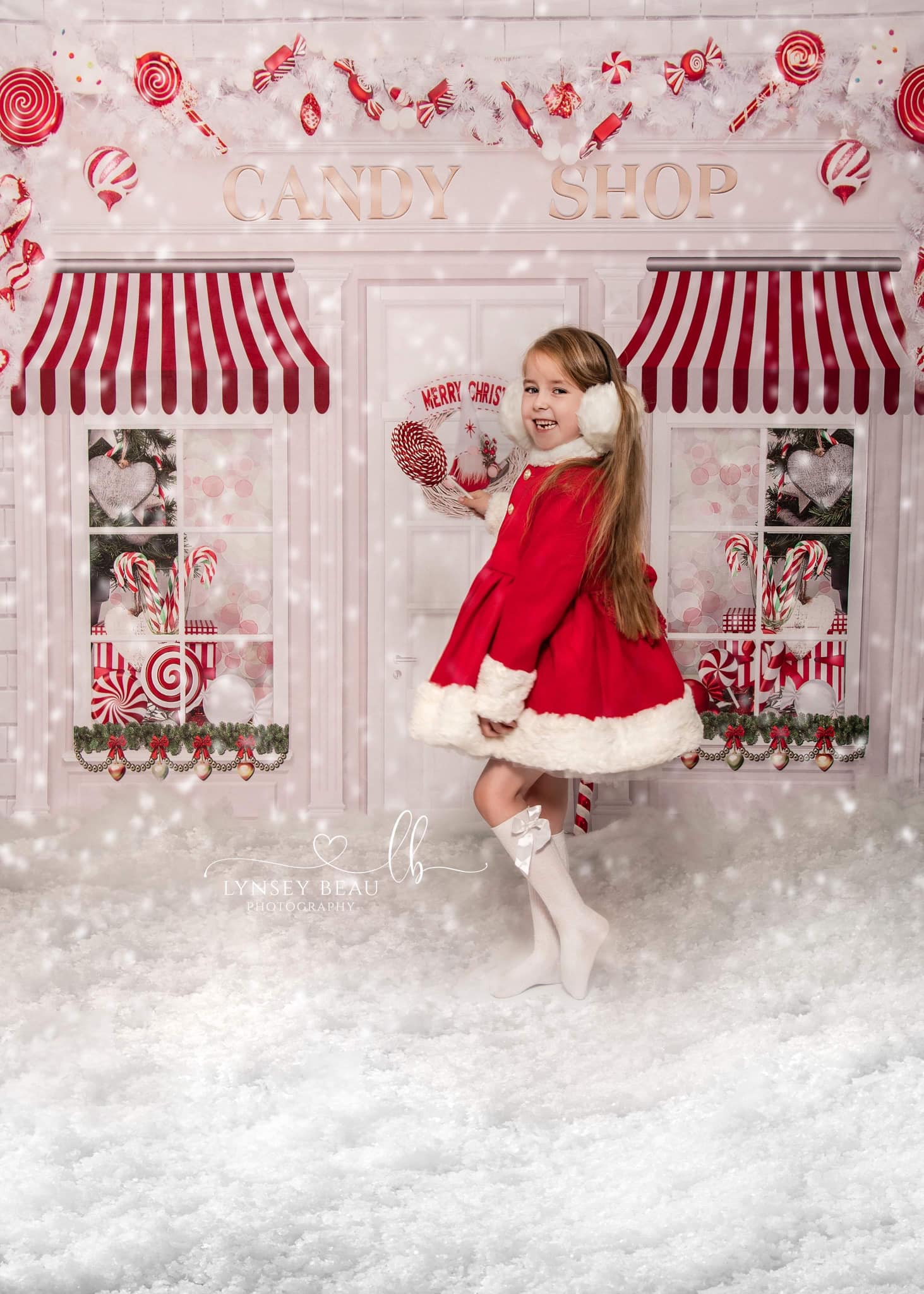 Kate Christmas Candy Shop Backdrop for Photography - Kate Backdrop AU