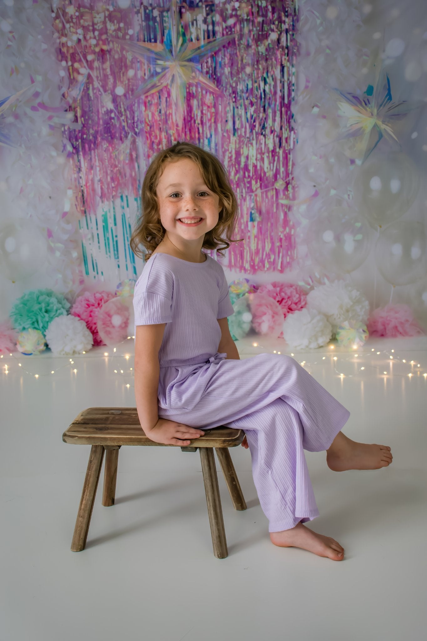 Kate Iridescent Rainbow Sparkle Backdrop Designed by Mandy Ringe Photography