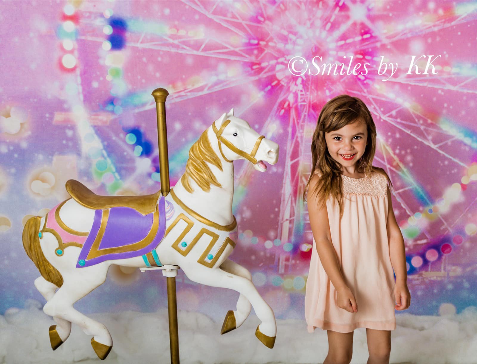 Kate Ferris Wheel Backdrop Pink Dream Bokeh Designed by GQ - Kate Backdrop AU