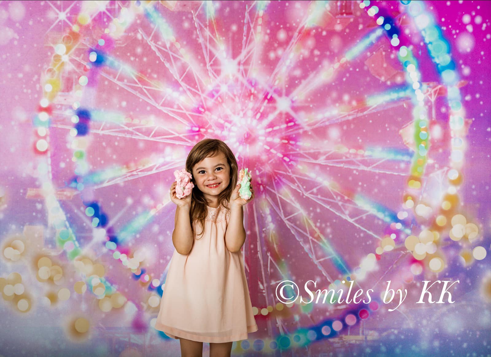Kate Ferris Wheel Backdrop Pink Dream Bokeh Designed by GQ - Kate Backdrop AU