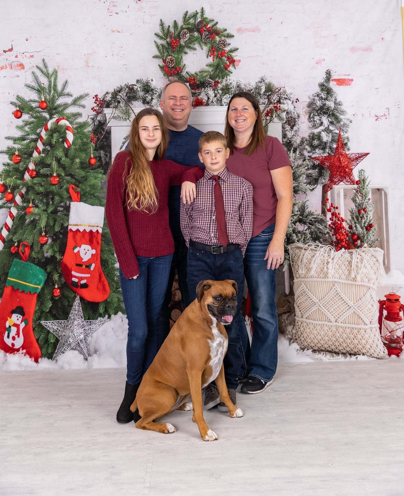 Kate Christmas Tree Brick Fireplace Backdrop Designed by Emetselch - Kate Backdrop AU