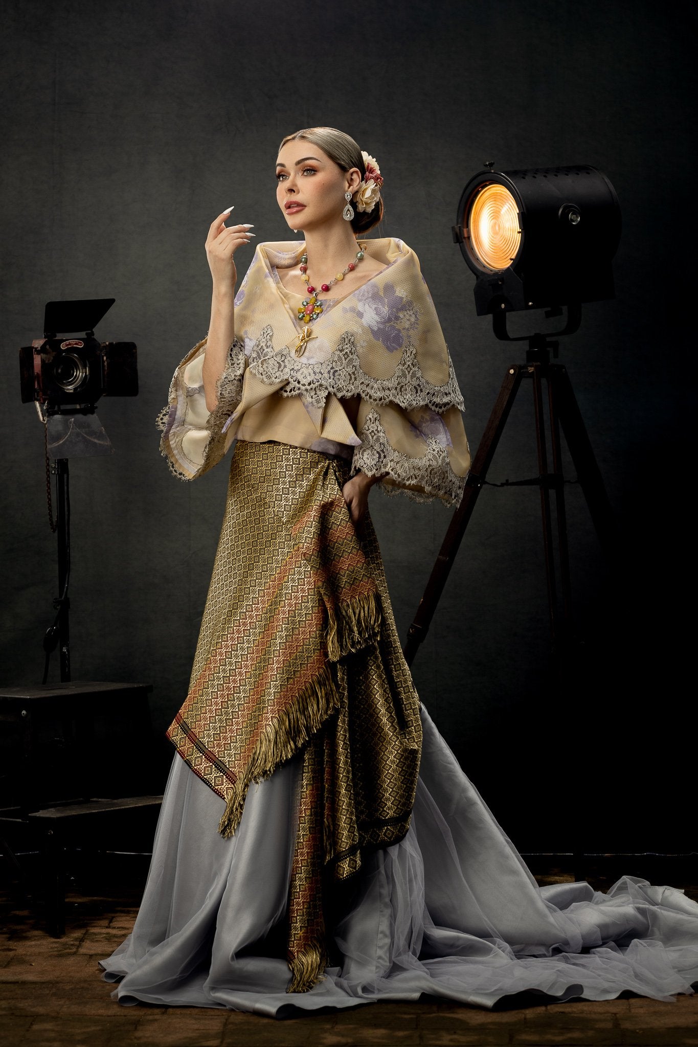 Kate Abstract Yellow Brown/Abstract Dark Gray Collapsible Backdrop Photography 5X6.5ft(1.5x2m) - katebackdrop AU