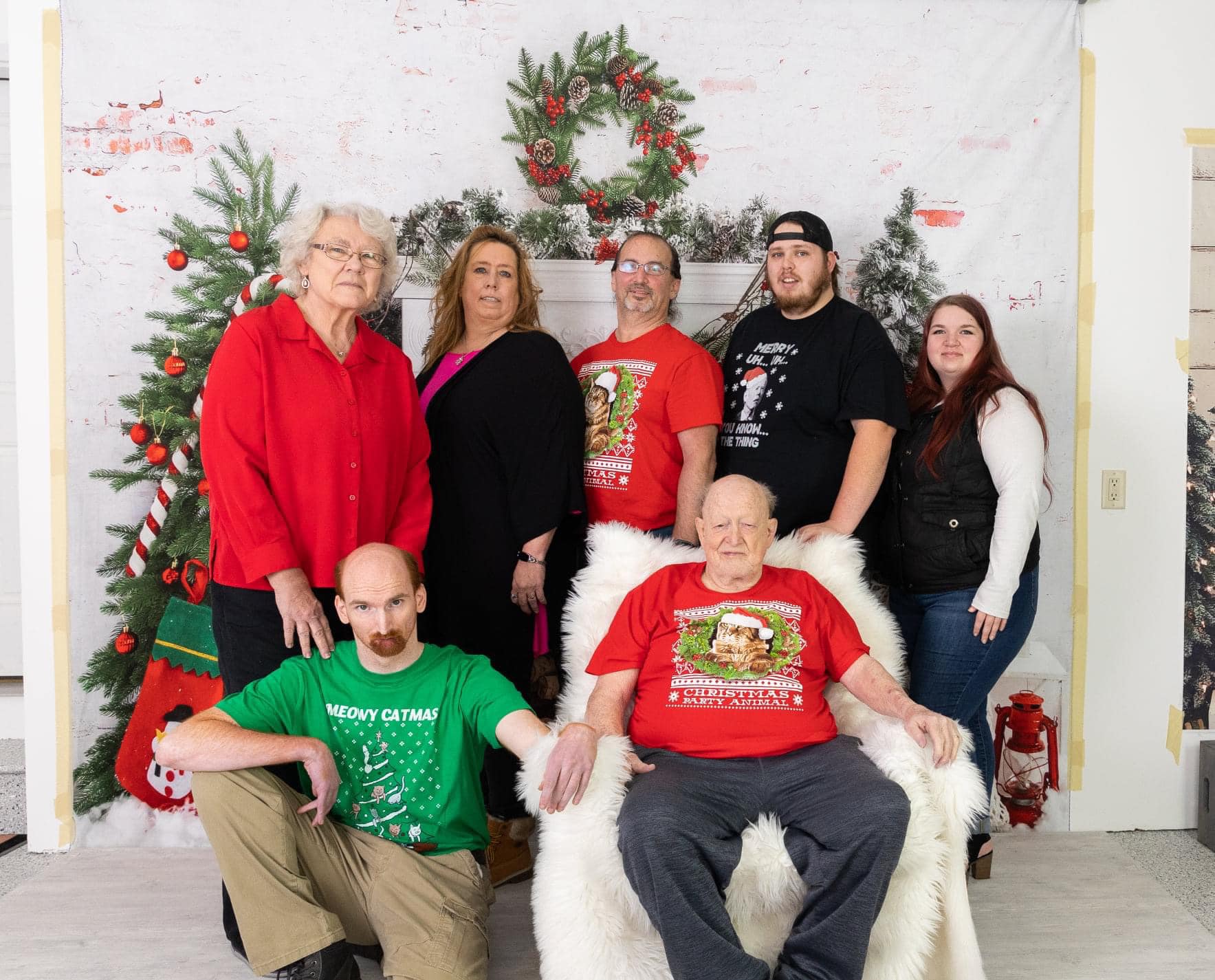 Kate Christmas Tree Brick Fireplace Backdrop Designed by Emetselch - Kate Backdrop AU