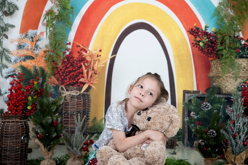 Kate Christmas Rainbow Boho Backdrop Designed by Emetselch - Kate Backdrop AU