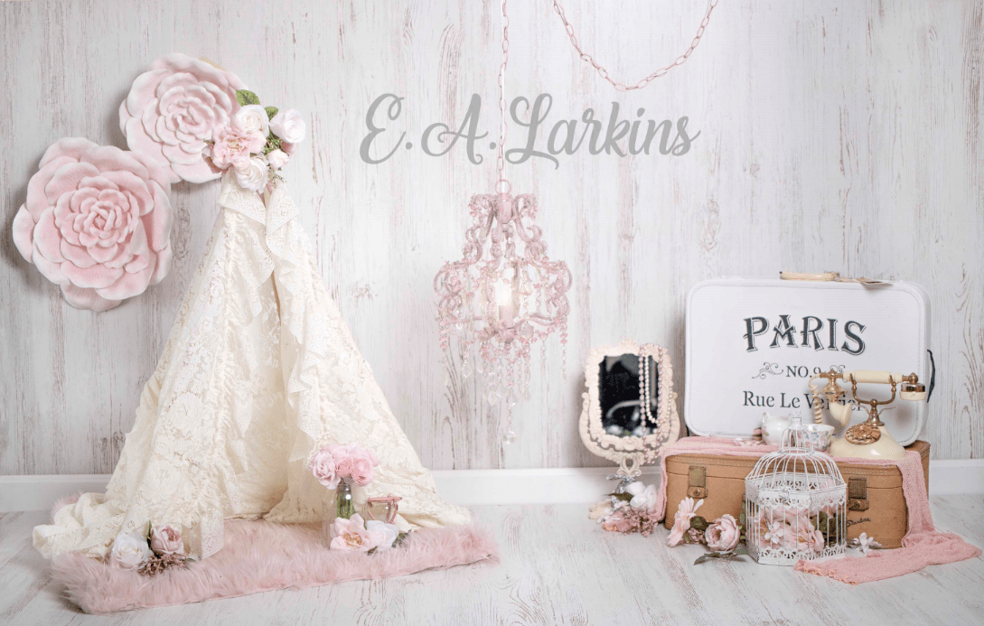 Kate Vintage Vibes Flower Paris Backdrop for Photography Designed by Erin Larkins - Kate Backdrop AU