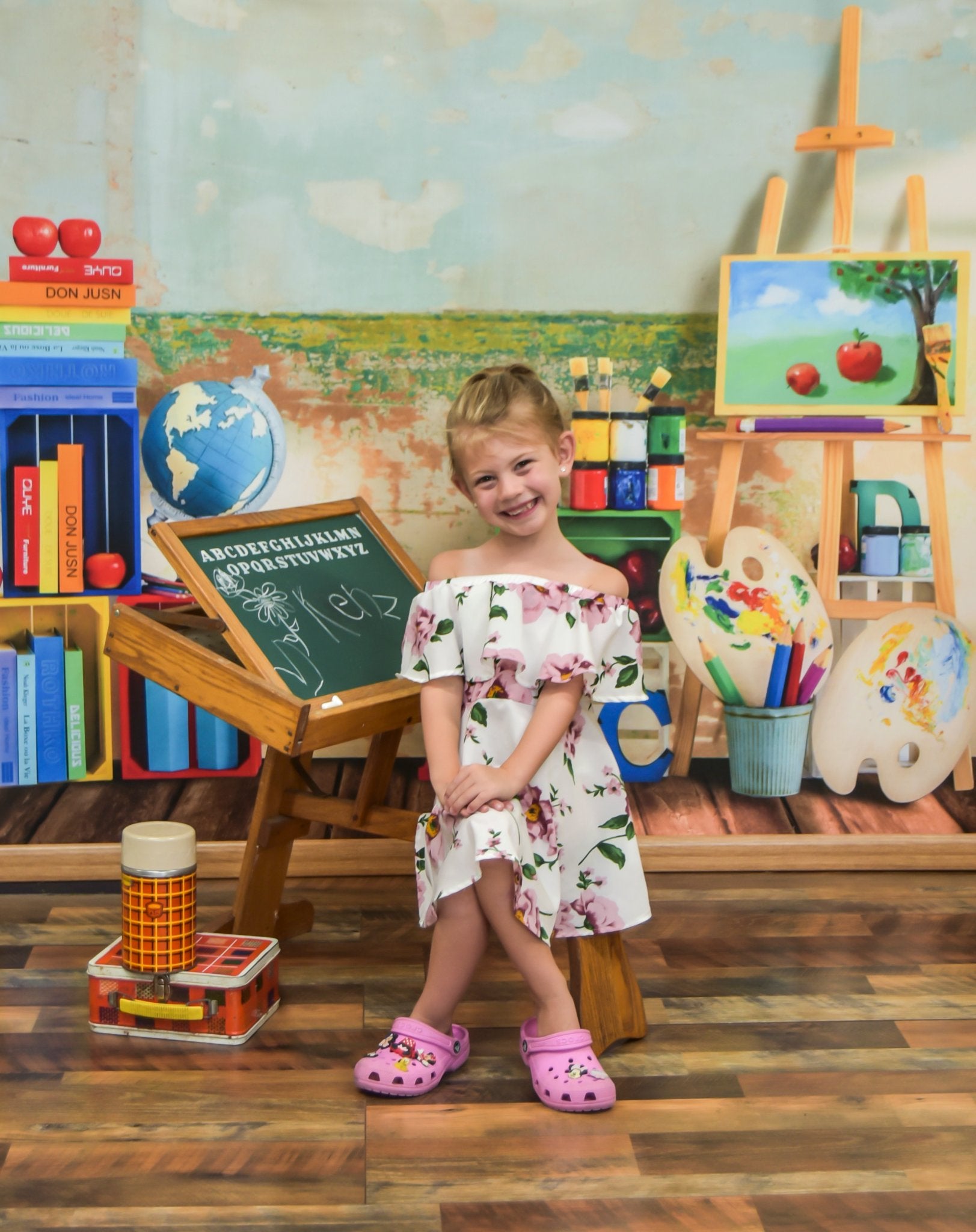 Kate Back to school Backdrop Painting School Season Designed by Emetselch - Kate Backdrop AU