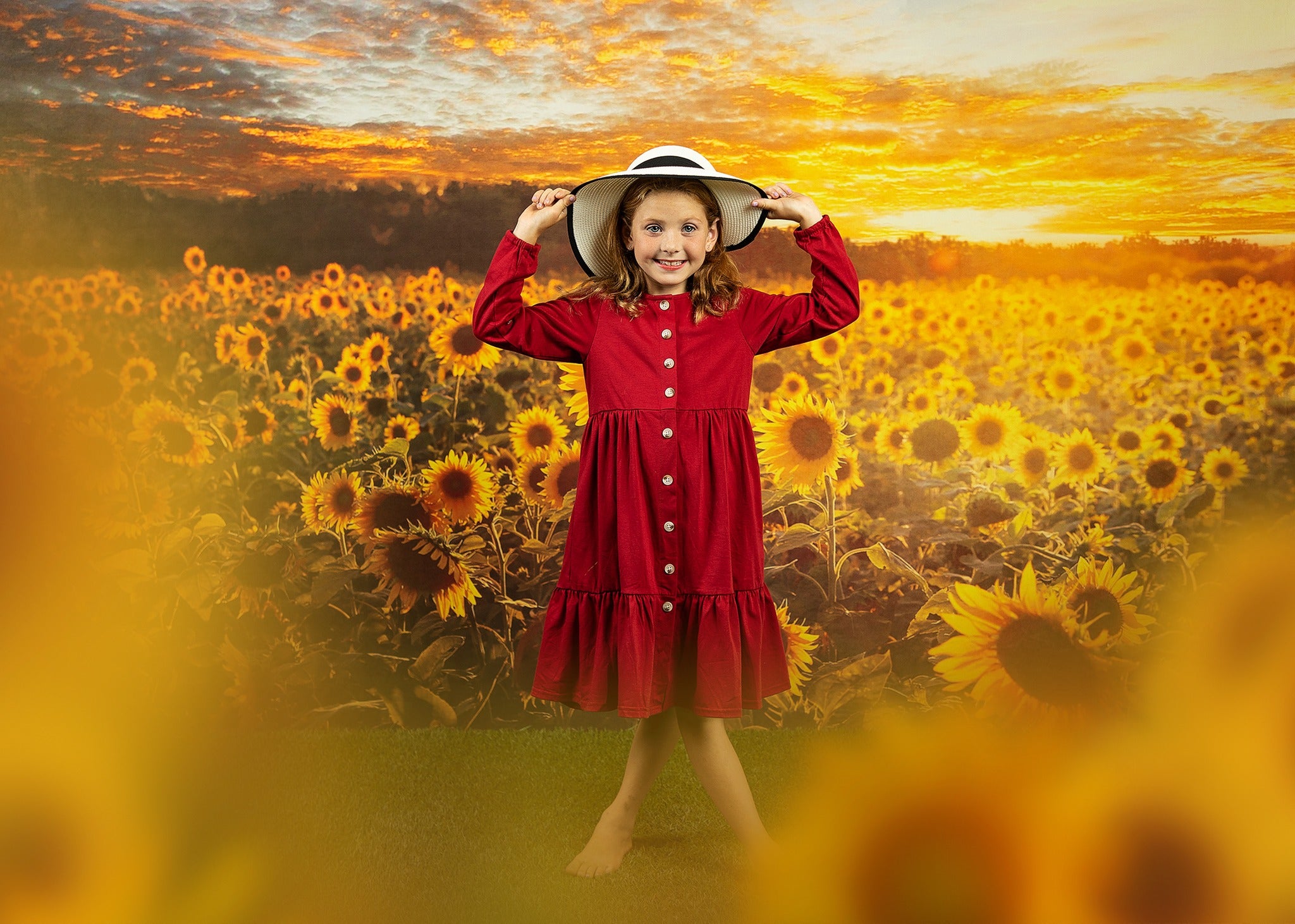 Kate Sunflower Backdrop Autumn Outdoor Designed by Chain Photography - Kate Backdrop AU