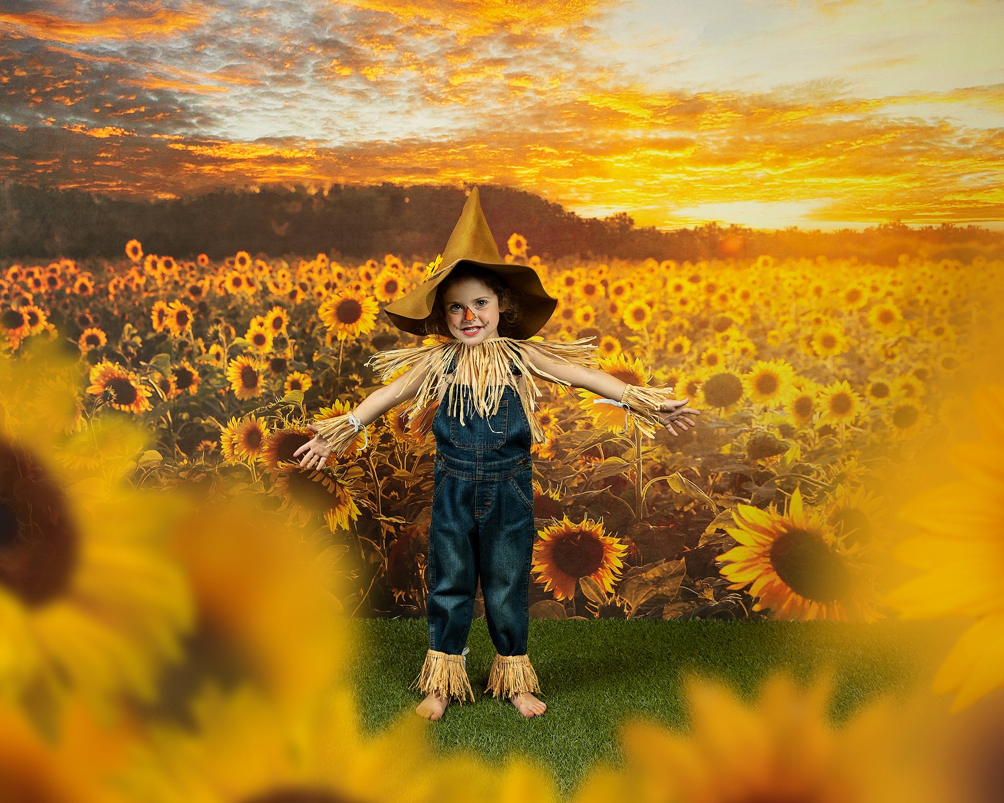 Kate Sunflower Backdrop Autumn Outdoor Designed by Chain Photography - Kate Backdrop AU