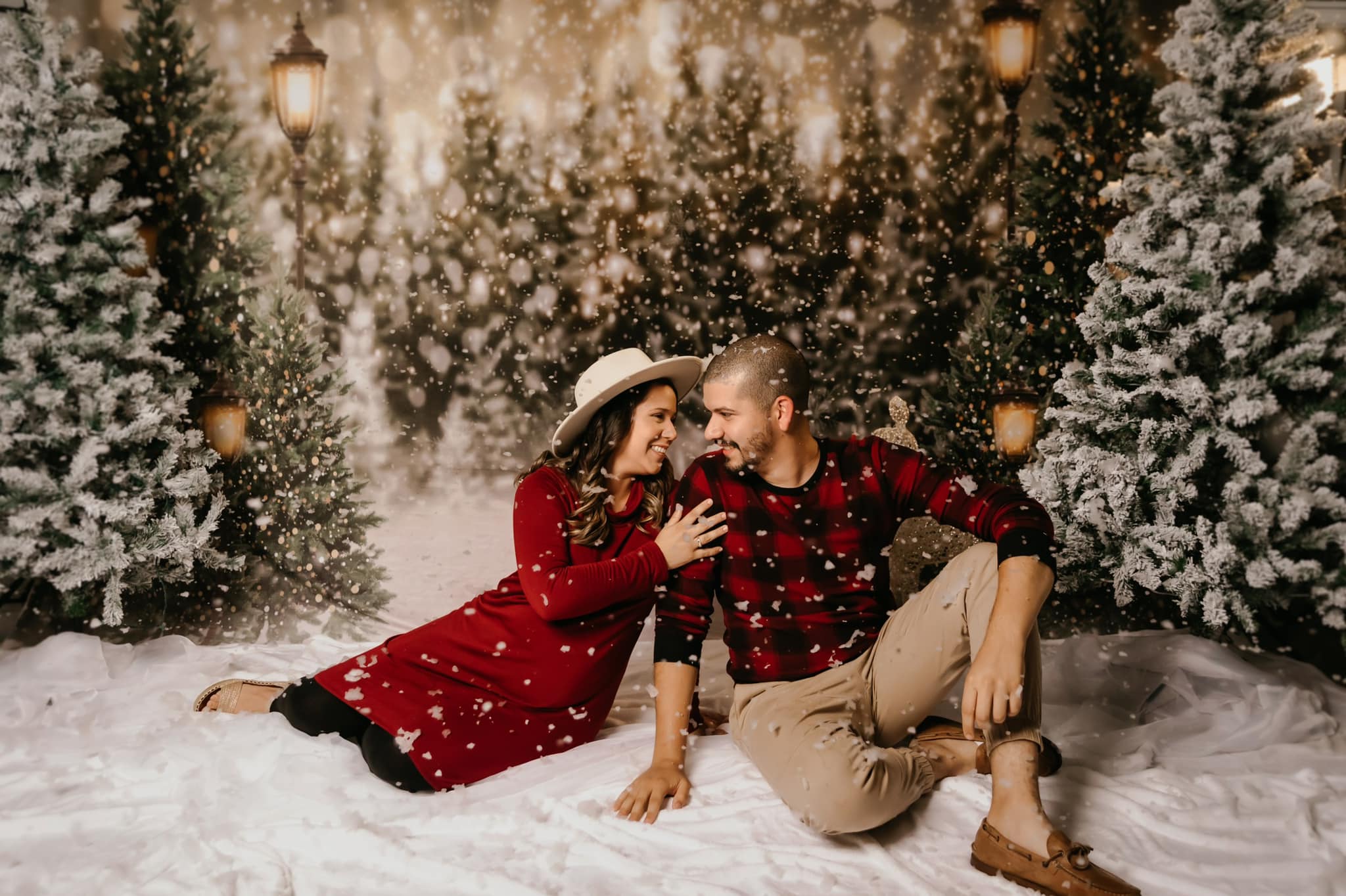Kate Christmas Snow Forest Lights Backdrop for Photography - Kate Backdrop AU