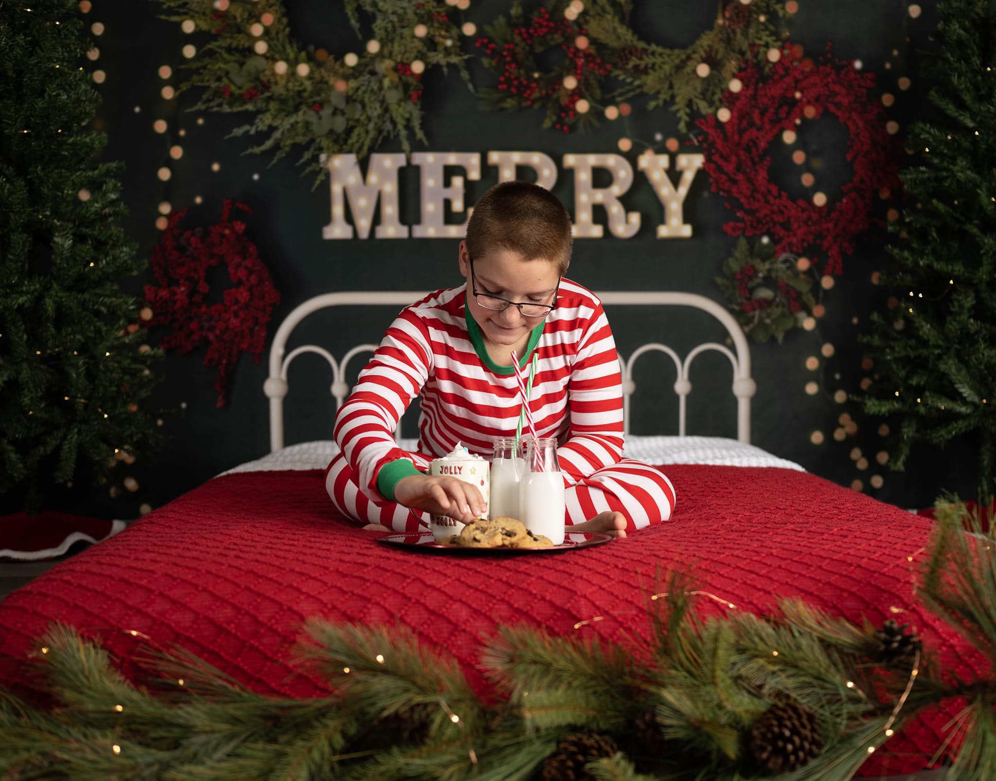 Kate Merry Christmas Backdrop Sparkle Headboard Designed By Mandy Ringe Photography - Kate Backdrop AU