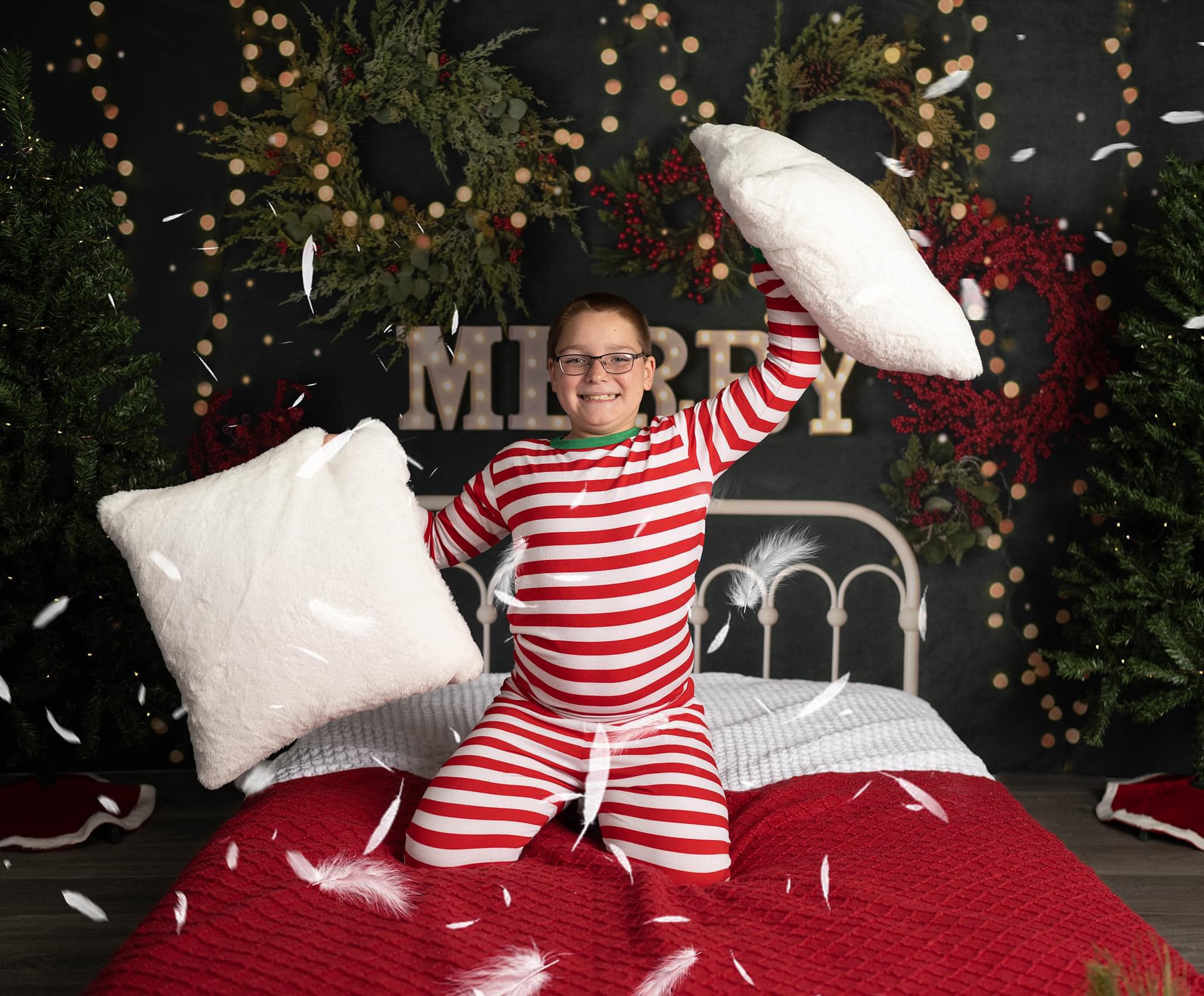 Kate Merry Christmas Backdrop Sparkle Headboard Designed By Mandy Ringe Photography - Kate Backdrop AU