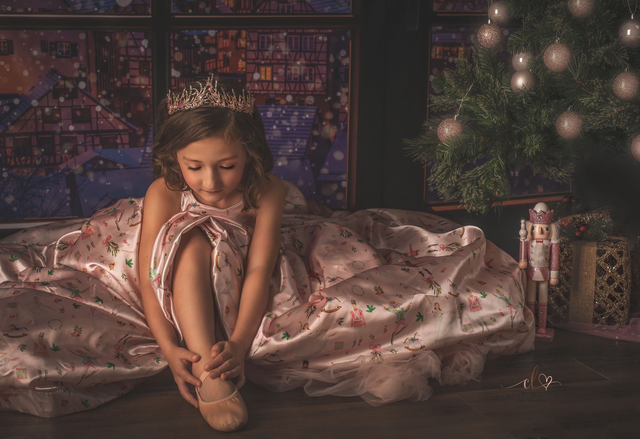 Kate Christmas Eve Backdrop Town Window Designed by Chain Photography - Kate Backdrop AU