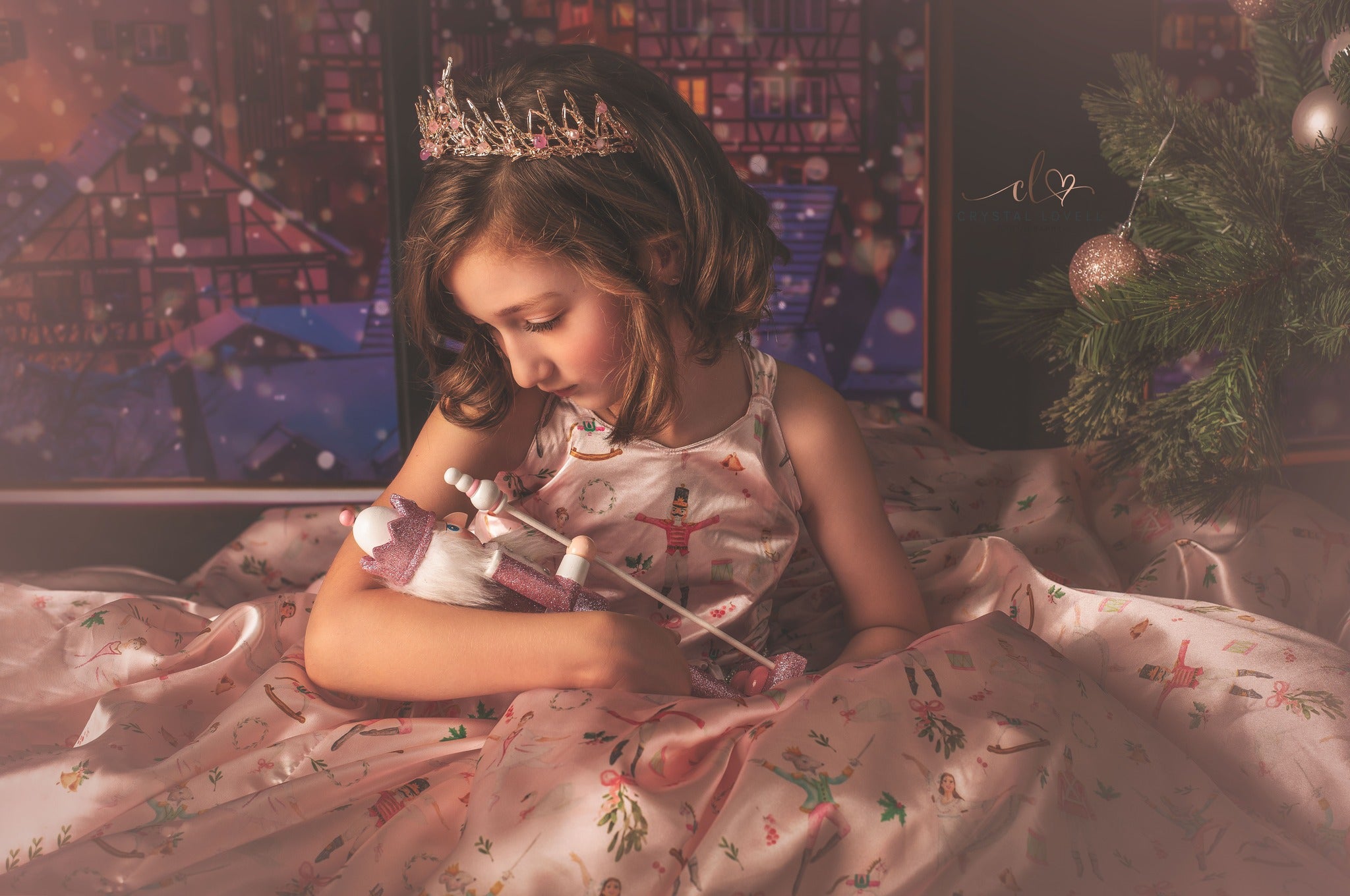 Kate Christmas Eve Backdrop Town Window Designed by Chain Photography - Kate Backdrop AU