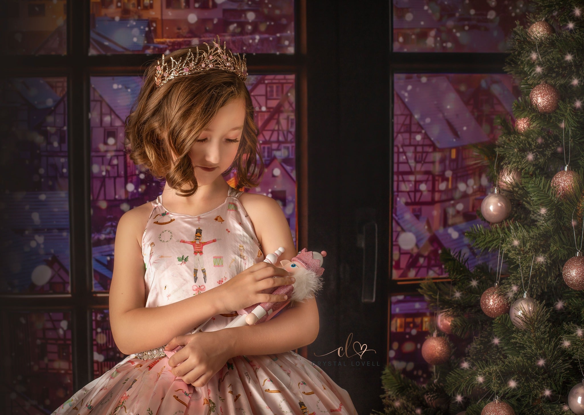 Kate Christmas Eve Backdrop Town Window Designed by Chain Photography - Kate Backdrop AU