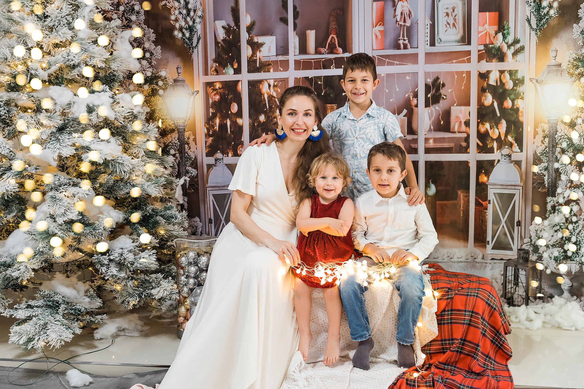 Kate Winter Backdrop Snow Christmas Tree Gift for Photography - Kate Backdrop AU