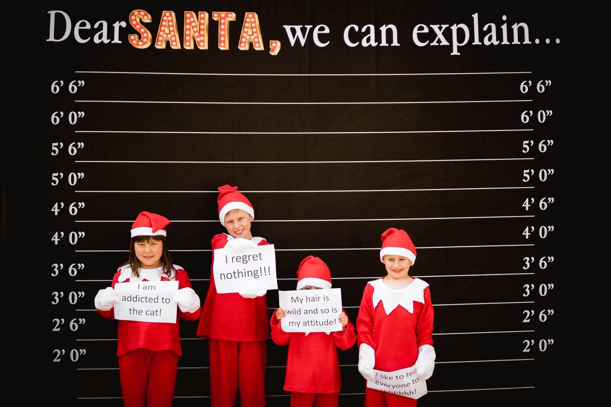 Kate Dear Santa Word Backdrop Black Christmas for Photography - Kate Backdrop AU