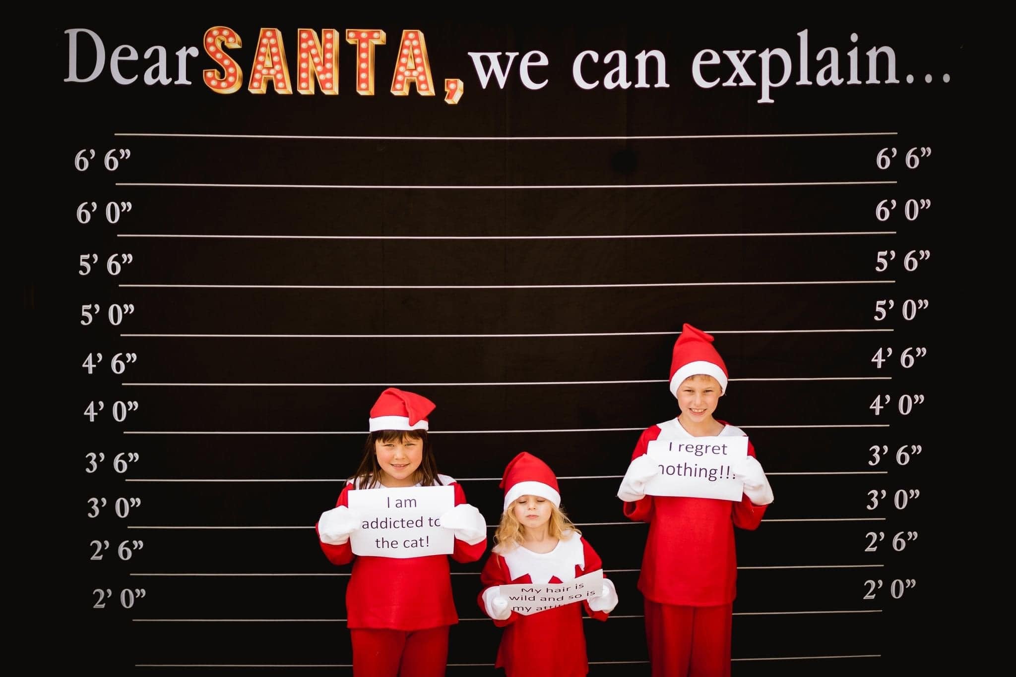 Kate Dear Santa Word Backdrop Black Christmas for Photography - Kate Backdrop AU