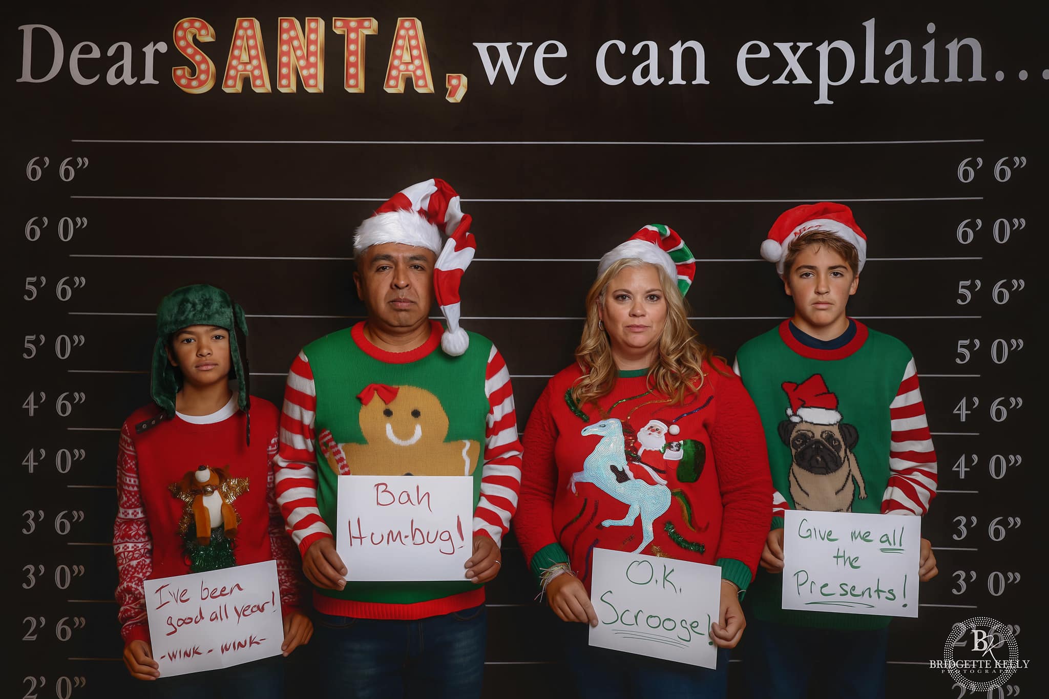 Kate Dear Santa Word Backdrop Black Christmas for Photography - Kate Backdrop AU