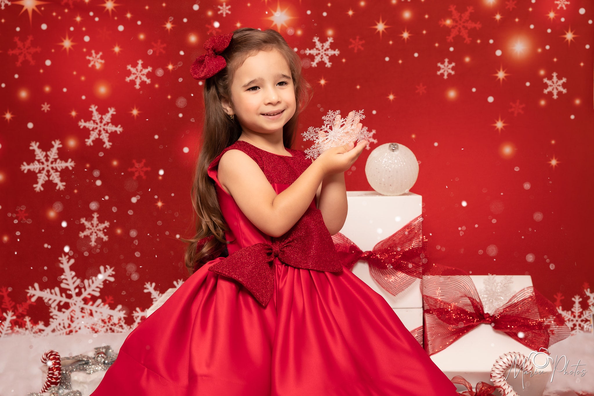 Kate Red Wall Background Snowflake Marry Christmas Backdrops - Kate Backdrop AU