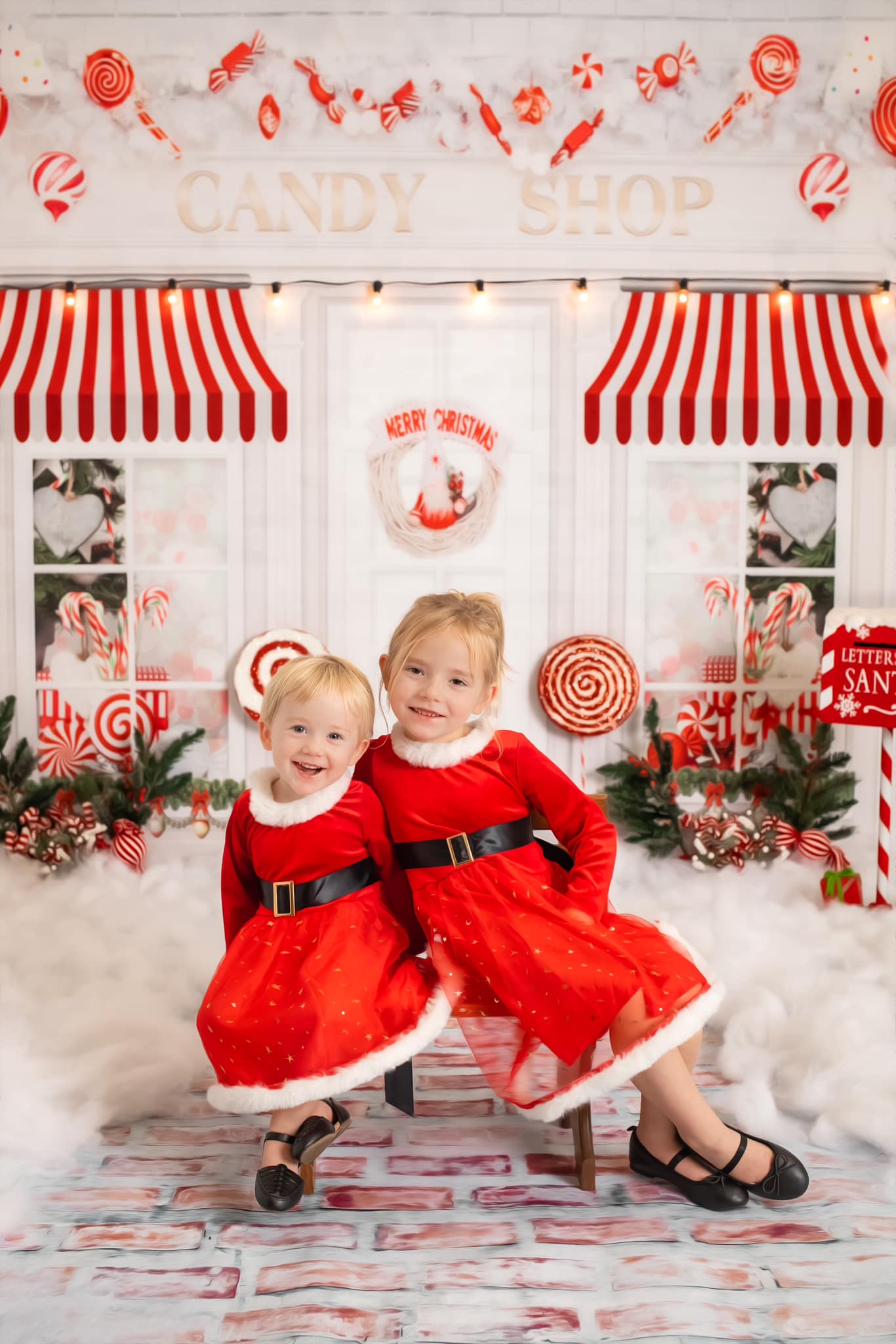Kate Christmas Candy Shop Backdrop for Photography - Kate Backdrop AU