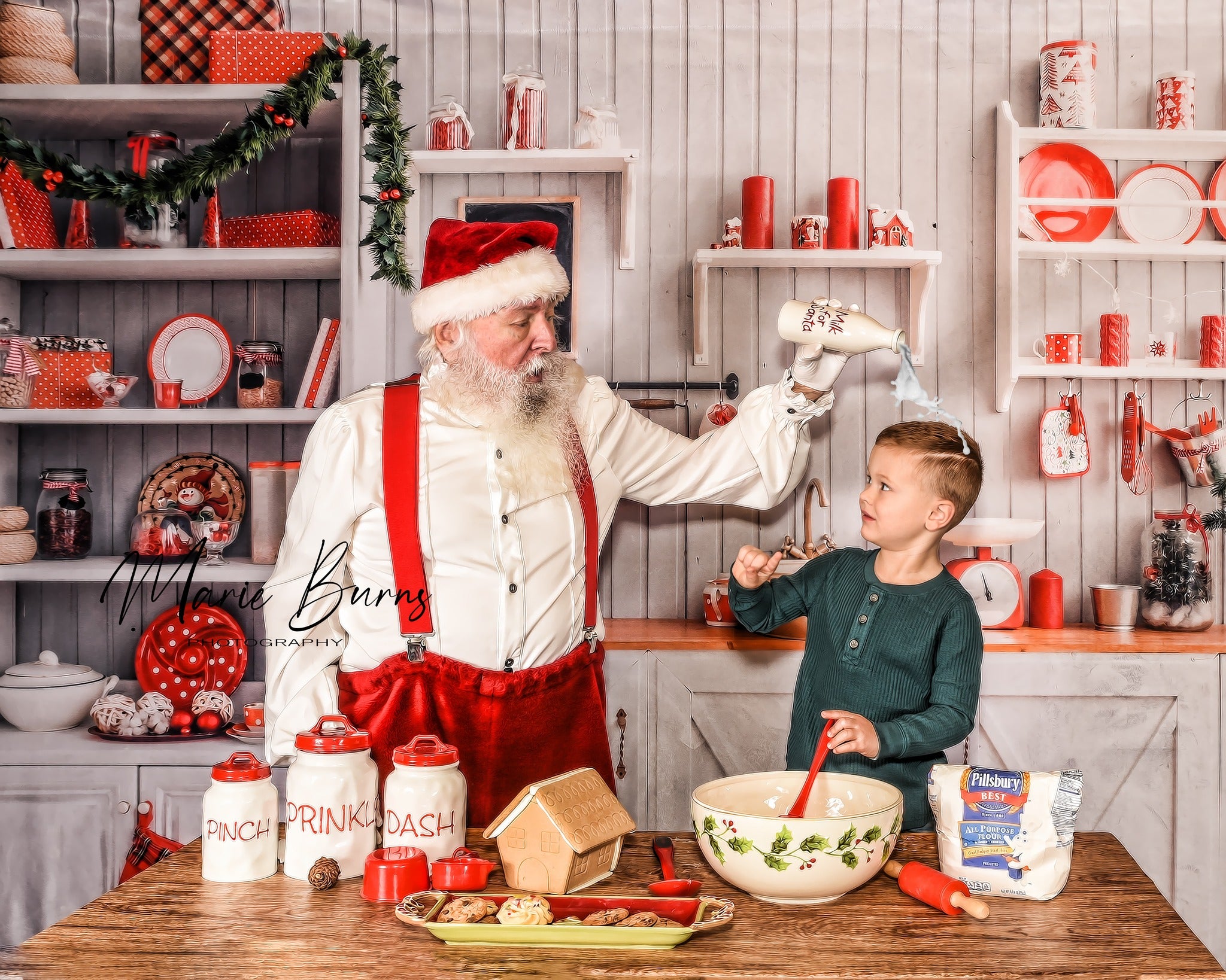 Kate Christmas Kitchen Backdrop White Wall for Photography - Kate Backdrop AU