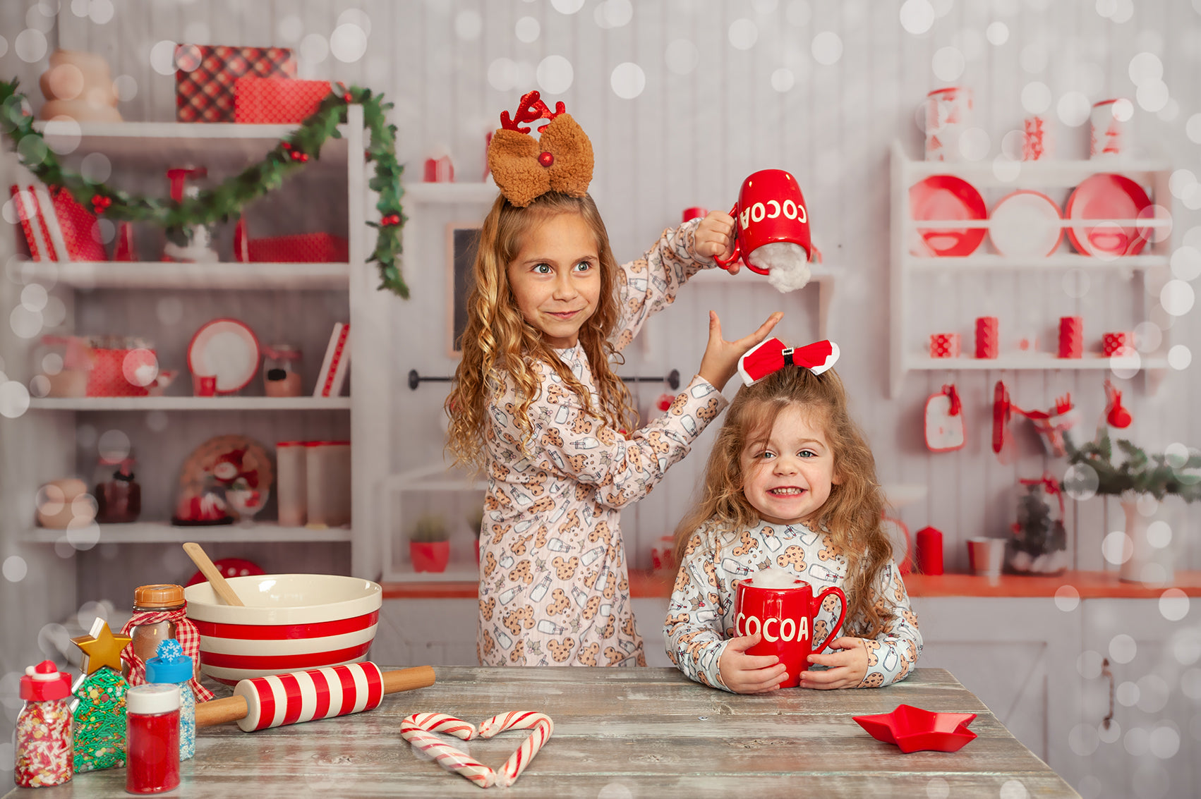 Kate Christmas Kitchen Backdrop White Wall for Photography - Kate Backdrop AU