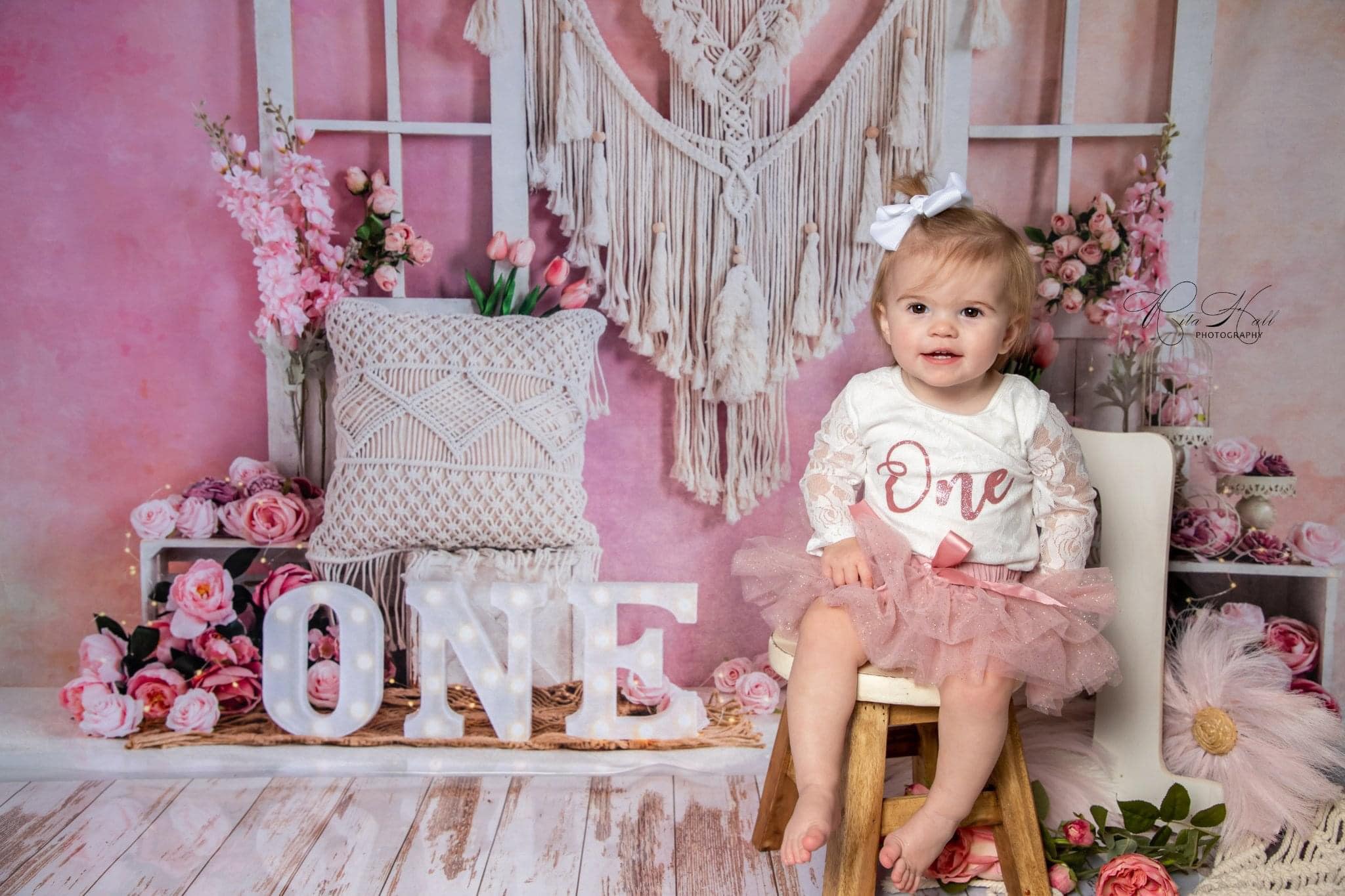 Kate Boho Flowers Backdrop Birthday Designed by Emetselch - Kate Backdrop AU