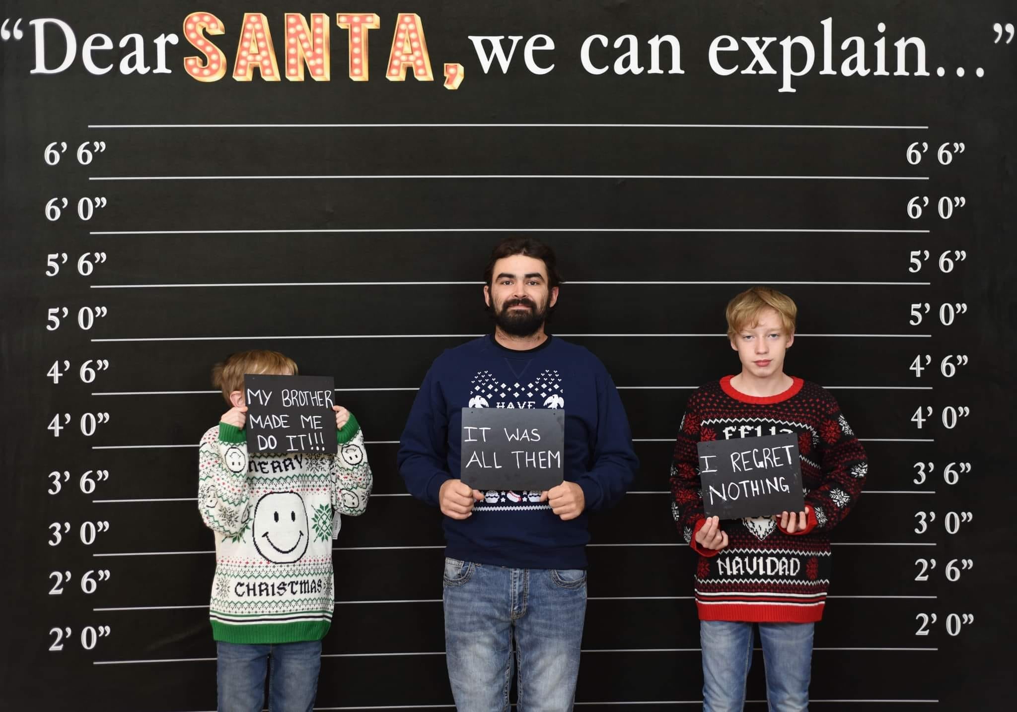 Kate Dear Santa Word Backdrop Black Christmas for Photography - Kate Backdrop AU