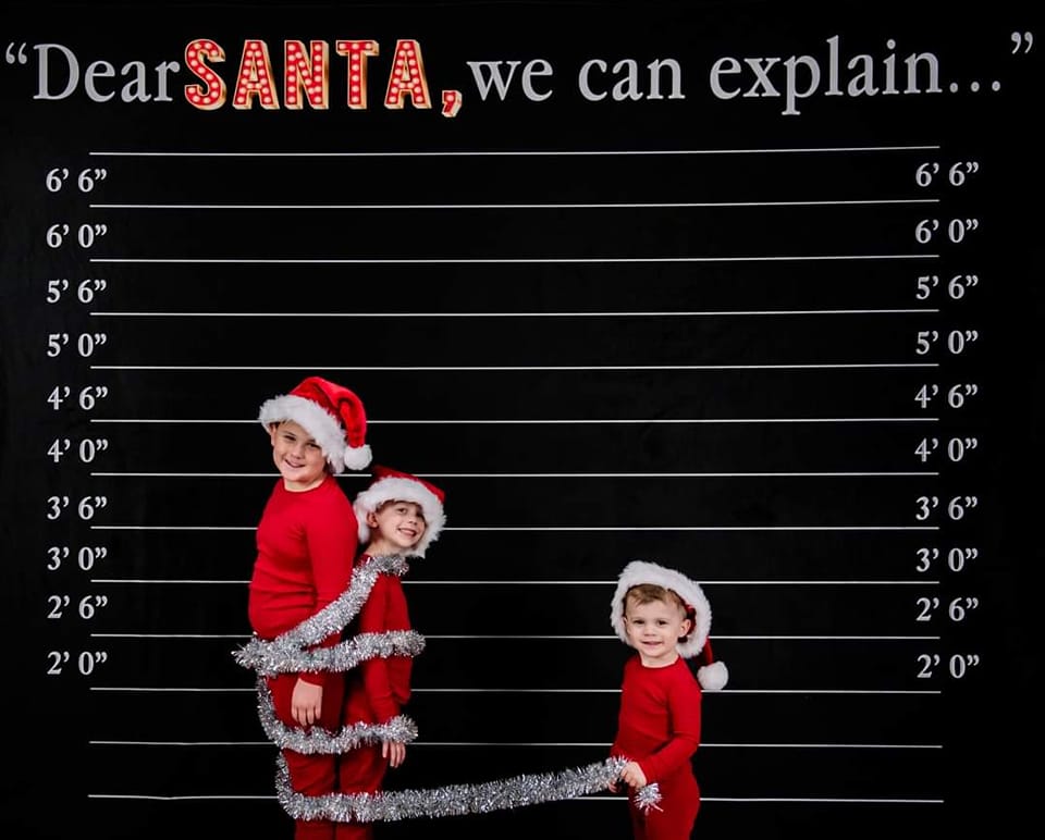 Kate Dear Santa Word Backdrop Black Christmas for Photography - Kate Backdrop AU