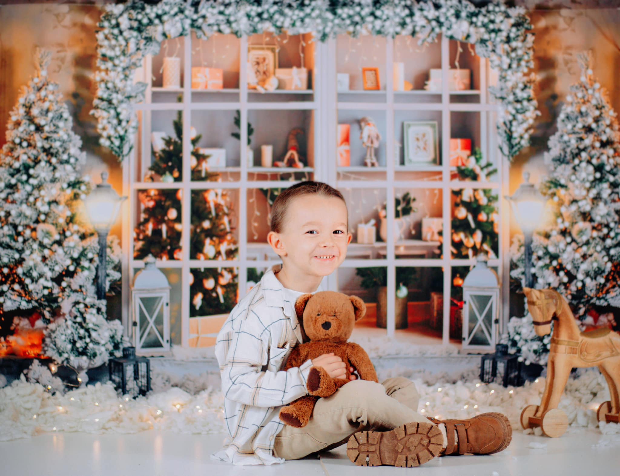 Kate Winter Backdrop Snow Christmas Tree Gift for Photography - Kate Backdrop AU