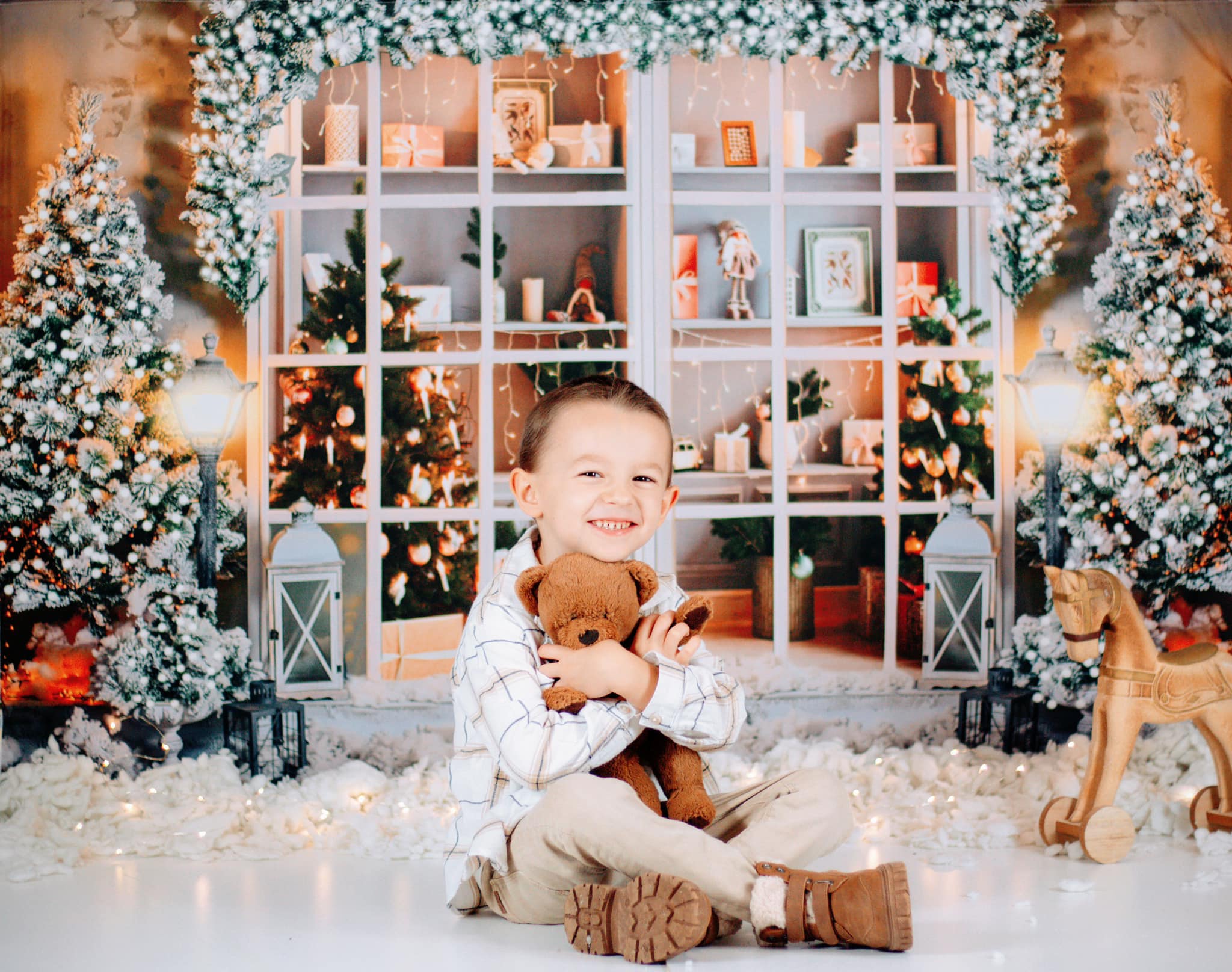 Kate Winter Backdrop Snow Christmas Tree Gift for Photography - Kate Backdrop AU