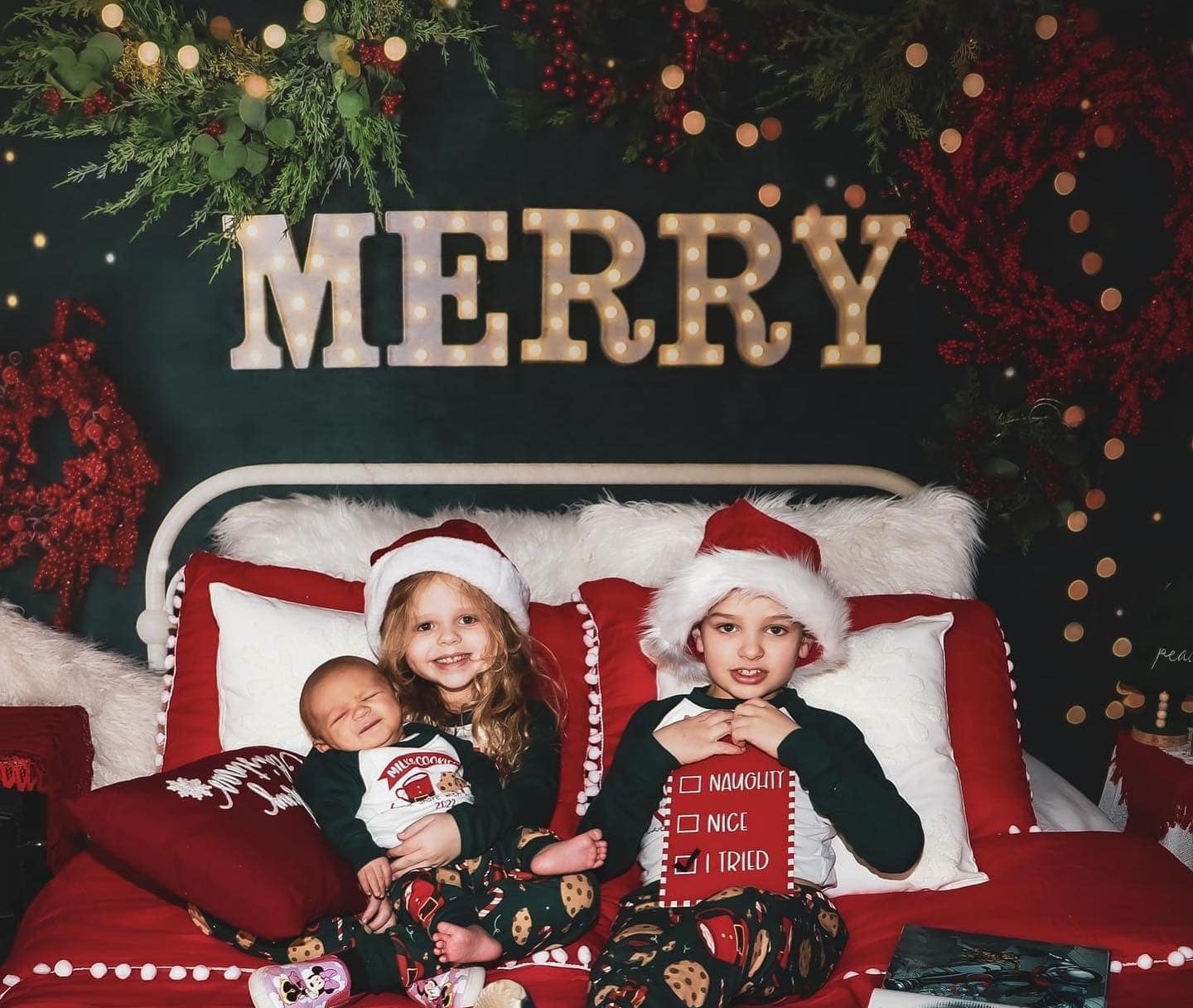 Kate Merry Christmas Backdrop Sparkle Headboard Designed By Mandy Ringe Photography - Kate Backdrop AU