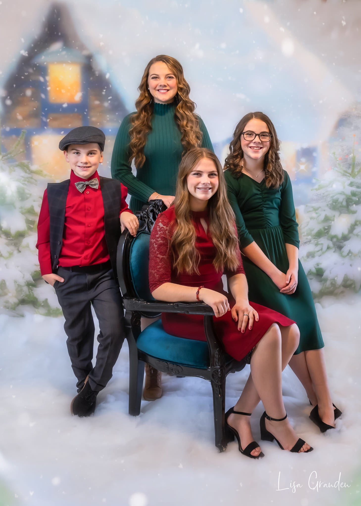 Kate Winter Backdrop Heavy Snow Cabin Christmas Tree Light for Photography - Kate Backdrop AU