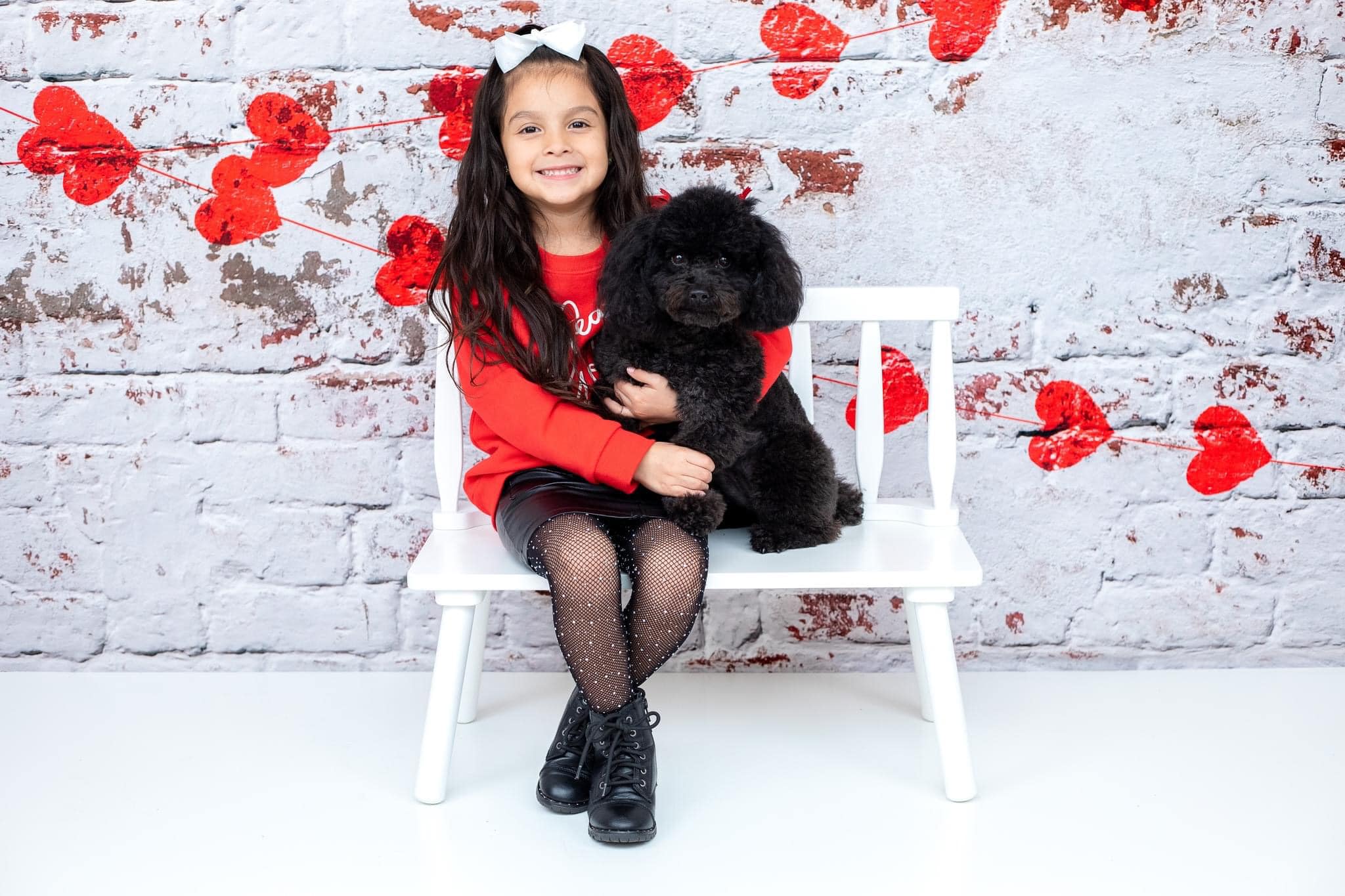 Kate white brick wall with red hearts Valentine's Day Backdrop for Photography designed by Jerry_Sina - Kate Backdrop AU
