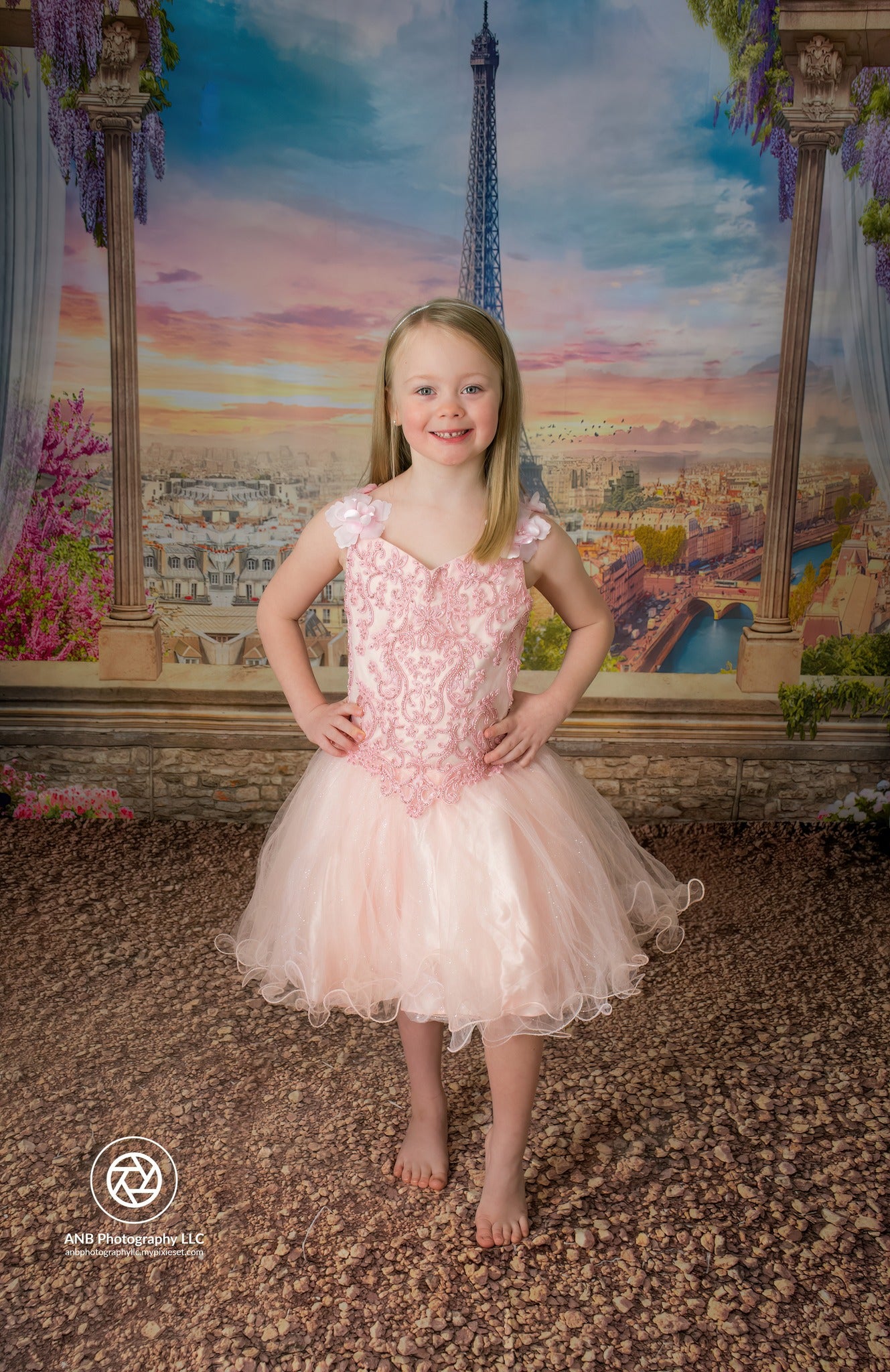 Kate Colored Flower Flowers Backdrop Eiffel Tower Paris City - Kate Backdrop AU