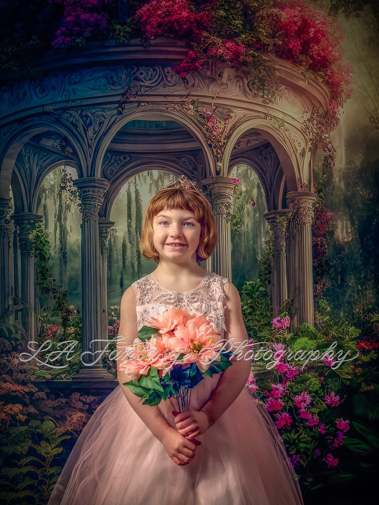 Kate Enchanted Gazebo Spring Fantasy Garden Backdrop Designed by Candice Compton - Kate Backdrop AU