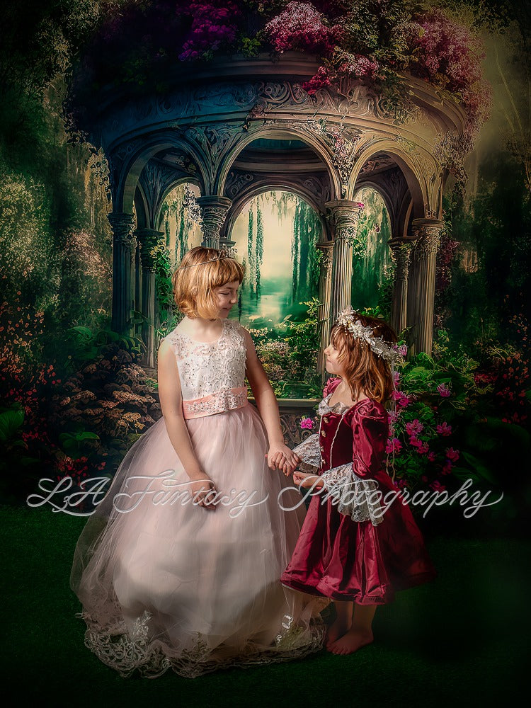 Kate Enchanted Gazebo Spring Fantasy Garden Backdrop Designed by Candice Compton - Kate Backdrop AU