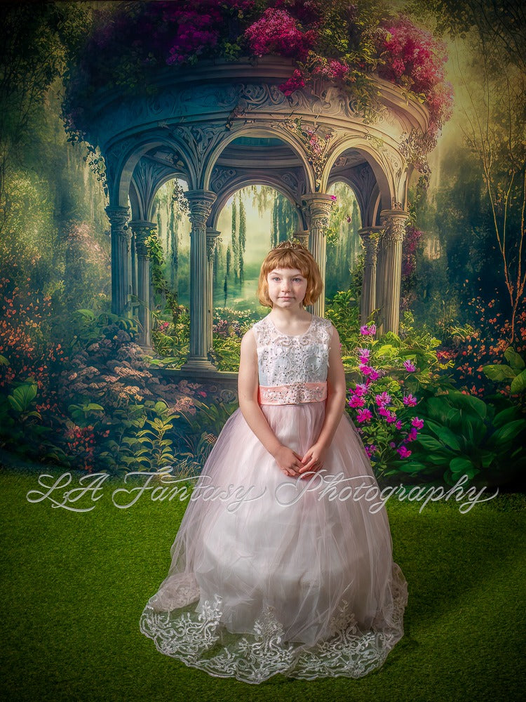 Kate Enchanted Gazebo Spring Fantasy Garden Backdrop Designed by Candice Compton - Kate Backdrop AU