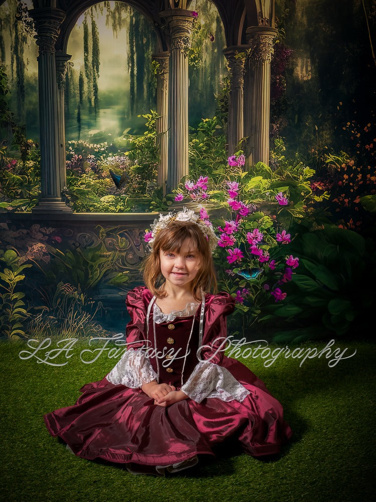 Kate Enchanted Gazebo Spring Fantasy Garden Backdrop Designed by Candice Compton - Kate Backdrop AU