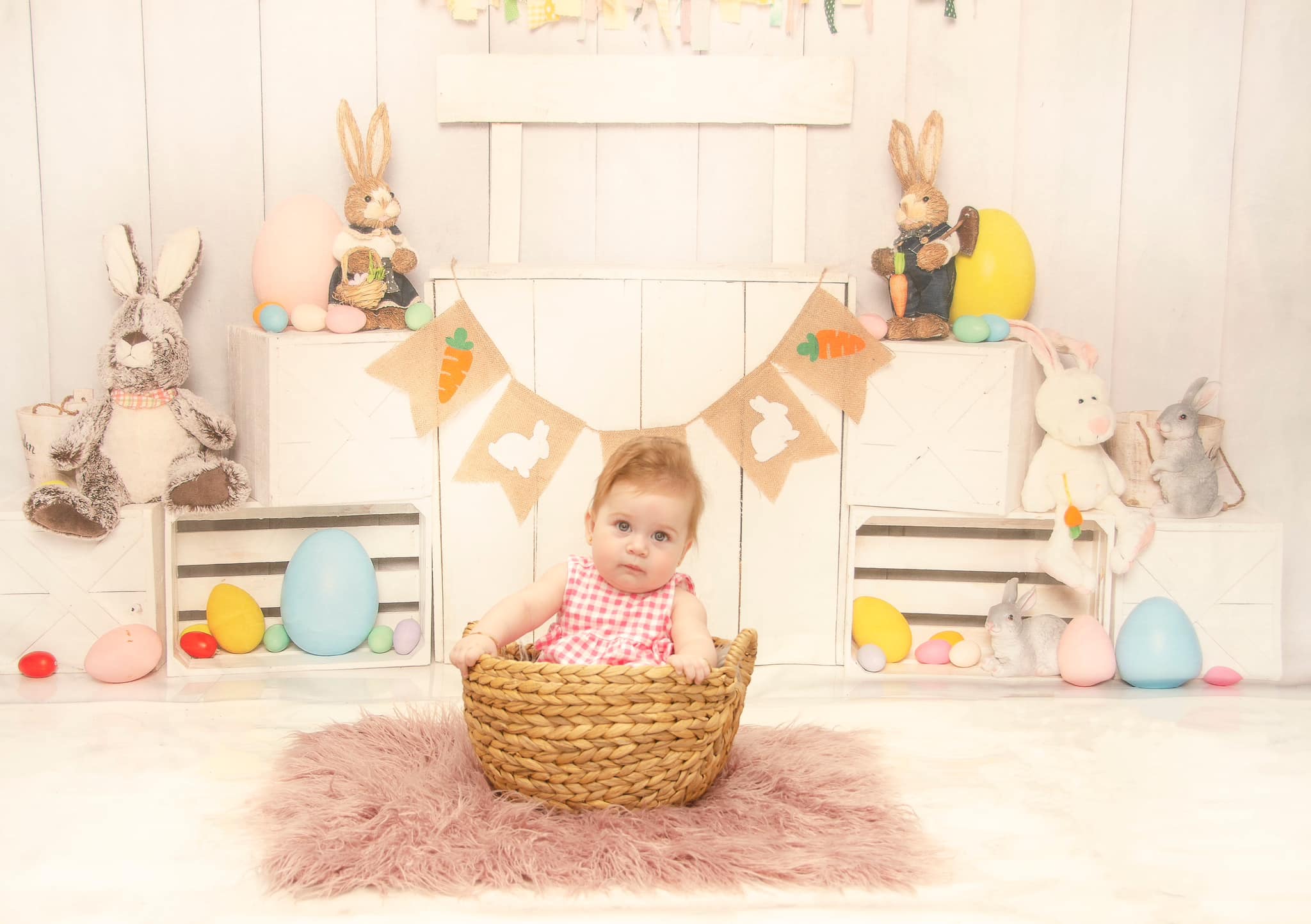 Kate White Easter Bunny Egg Stand Backdrop Designed by Emetselch - Kate Backdrop AU